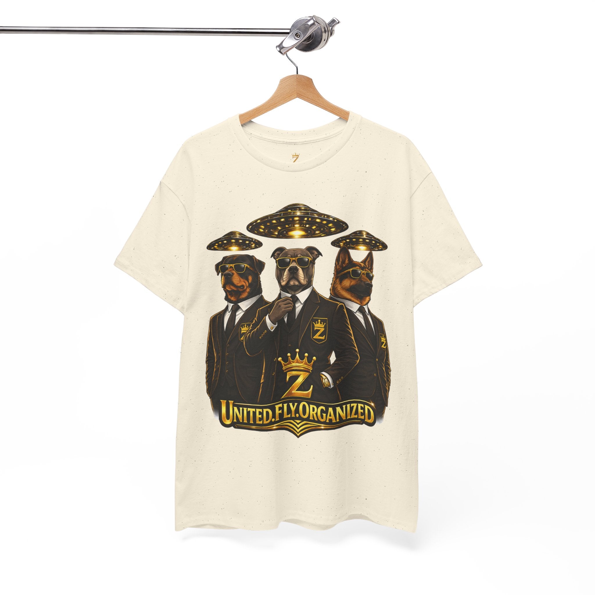 Adult "United. Fly. Organized." Graphic Tee (Gold) Printify