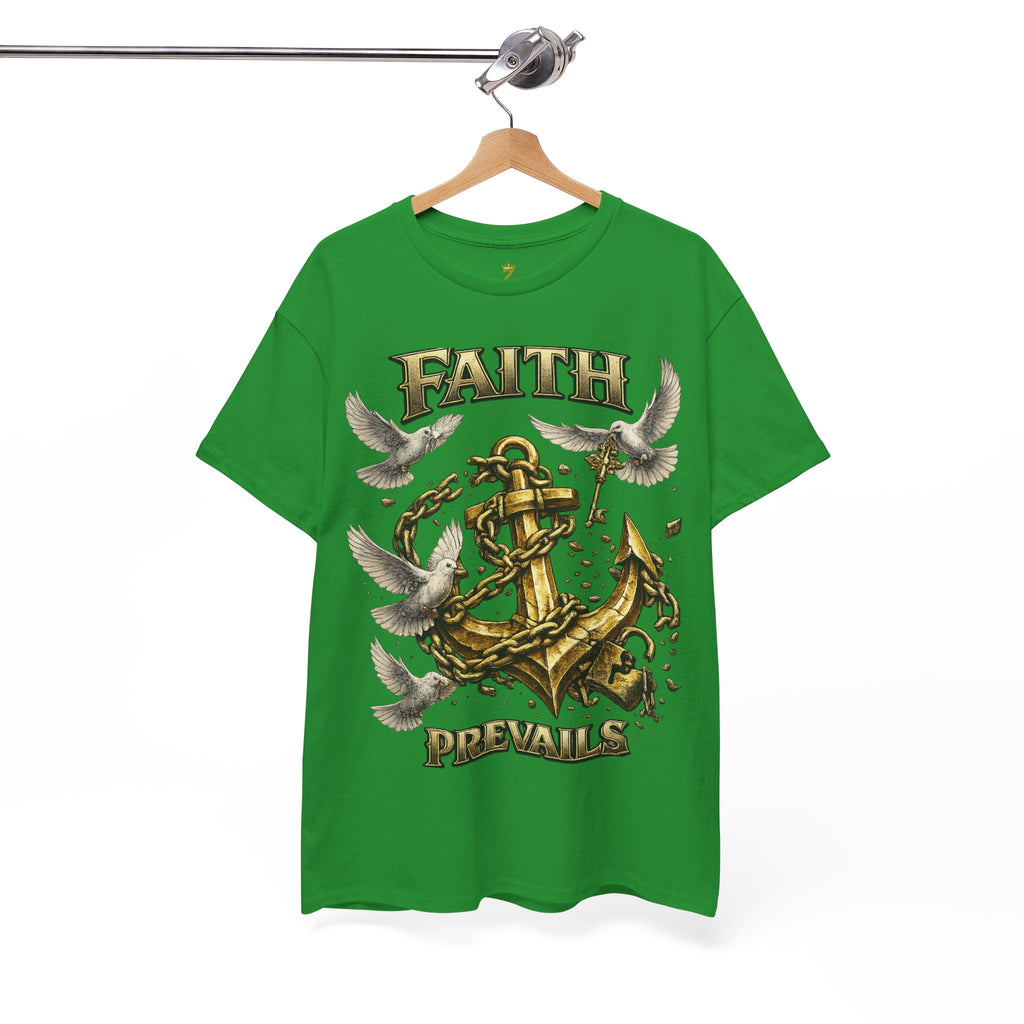 Adult Faith Prevails Anchor T-Shirt (Gold Anchor) Printify