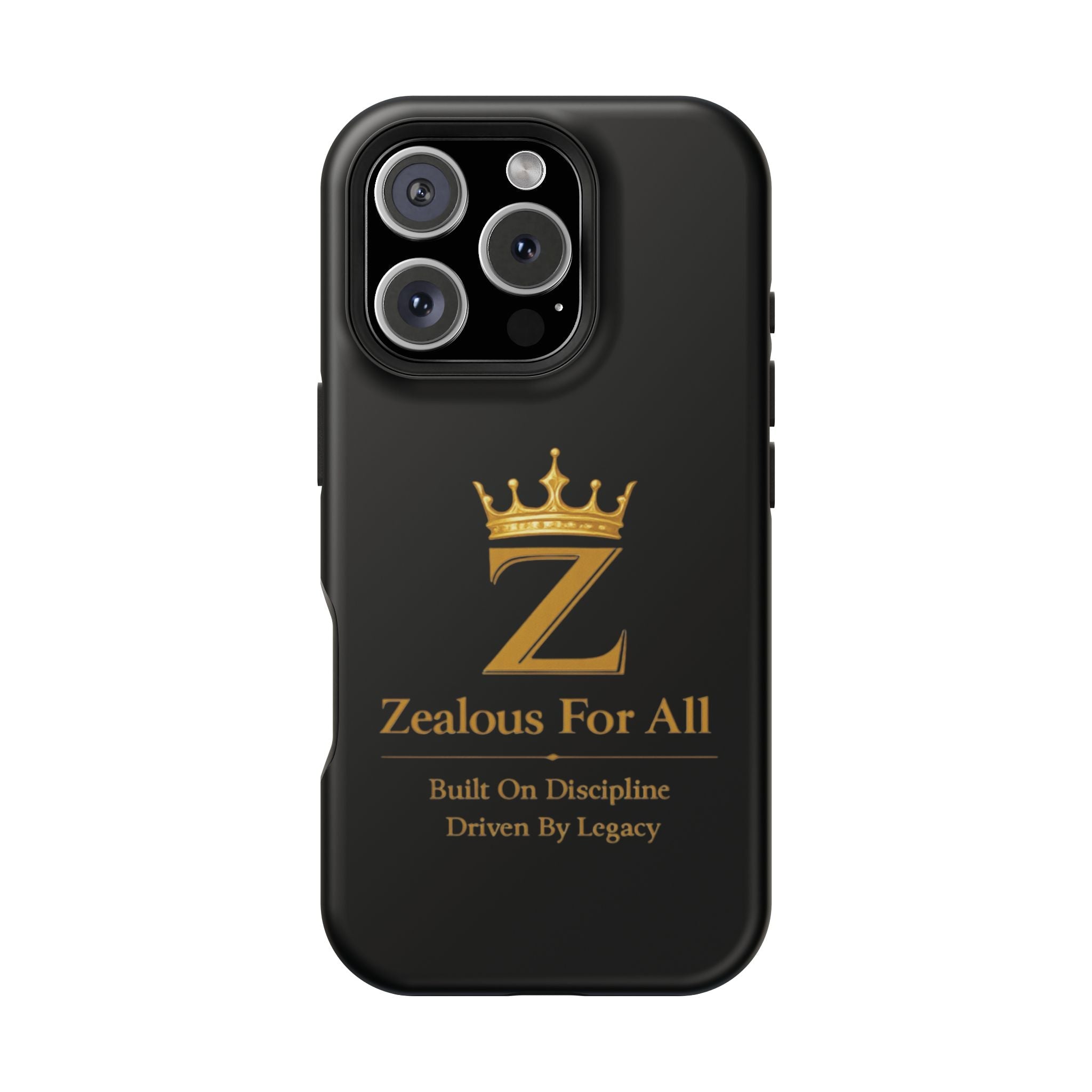 Phone Case — "Zealous For All" Gold Crown Impact-Resistant Case Printify