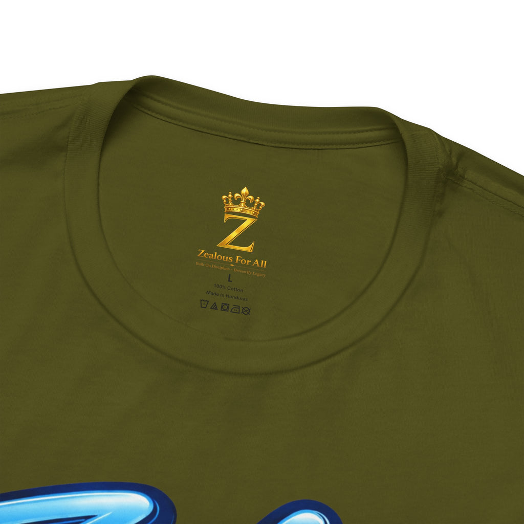 Zealous For All Graphic T-Shirt (Blue Logo) Printify