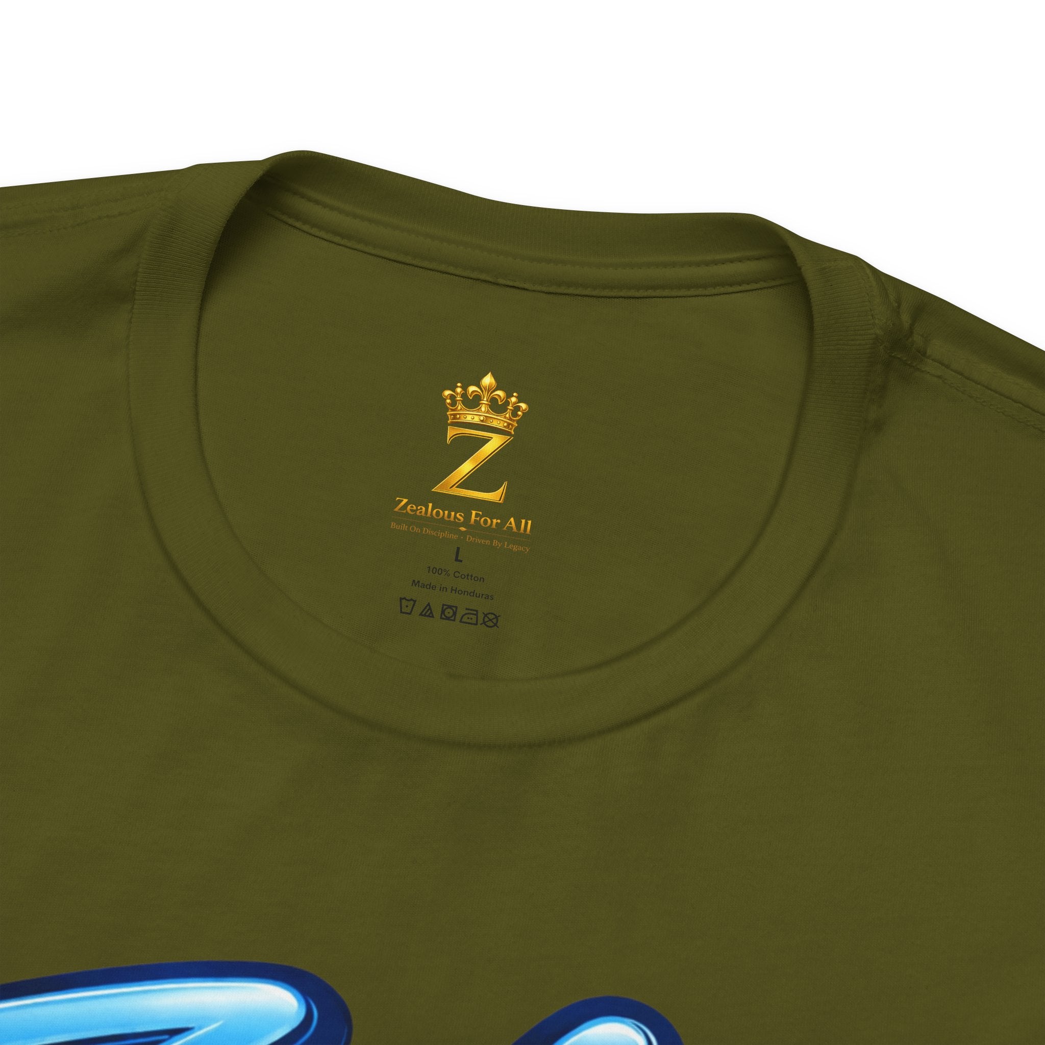 Zealous For All Graphic T-Shirt (Blue Logo) Printify