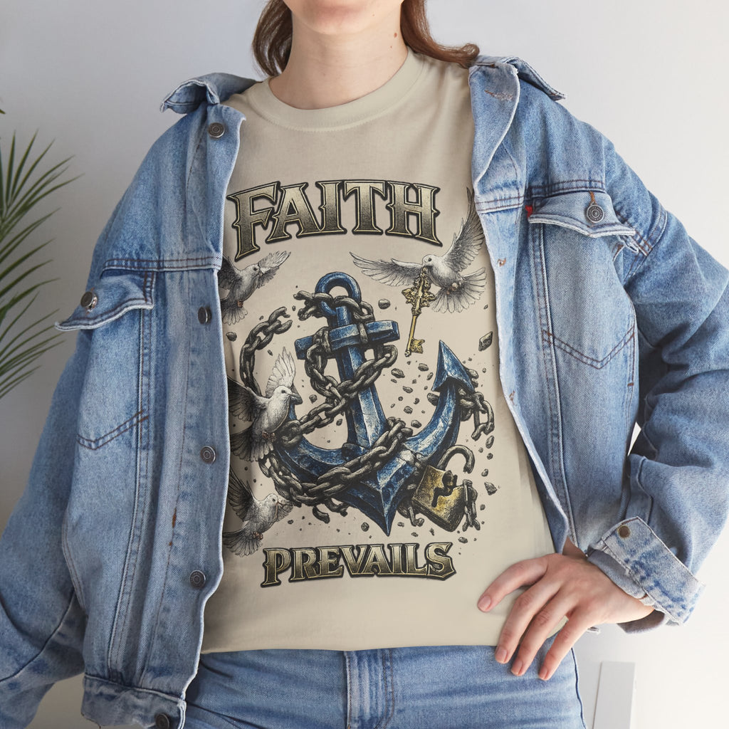 Adult Faith Prevails T‑Shirt (Blue Anchor) Printify