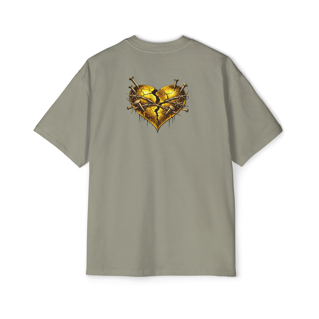 Oversized Discipline Over Emotions Graphic Tee (Gold Heart) Printify