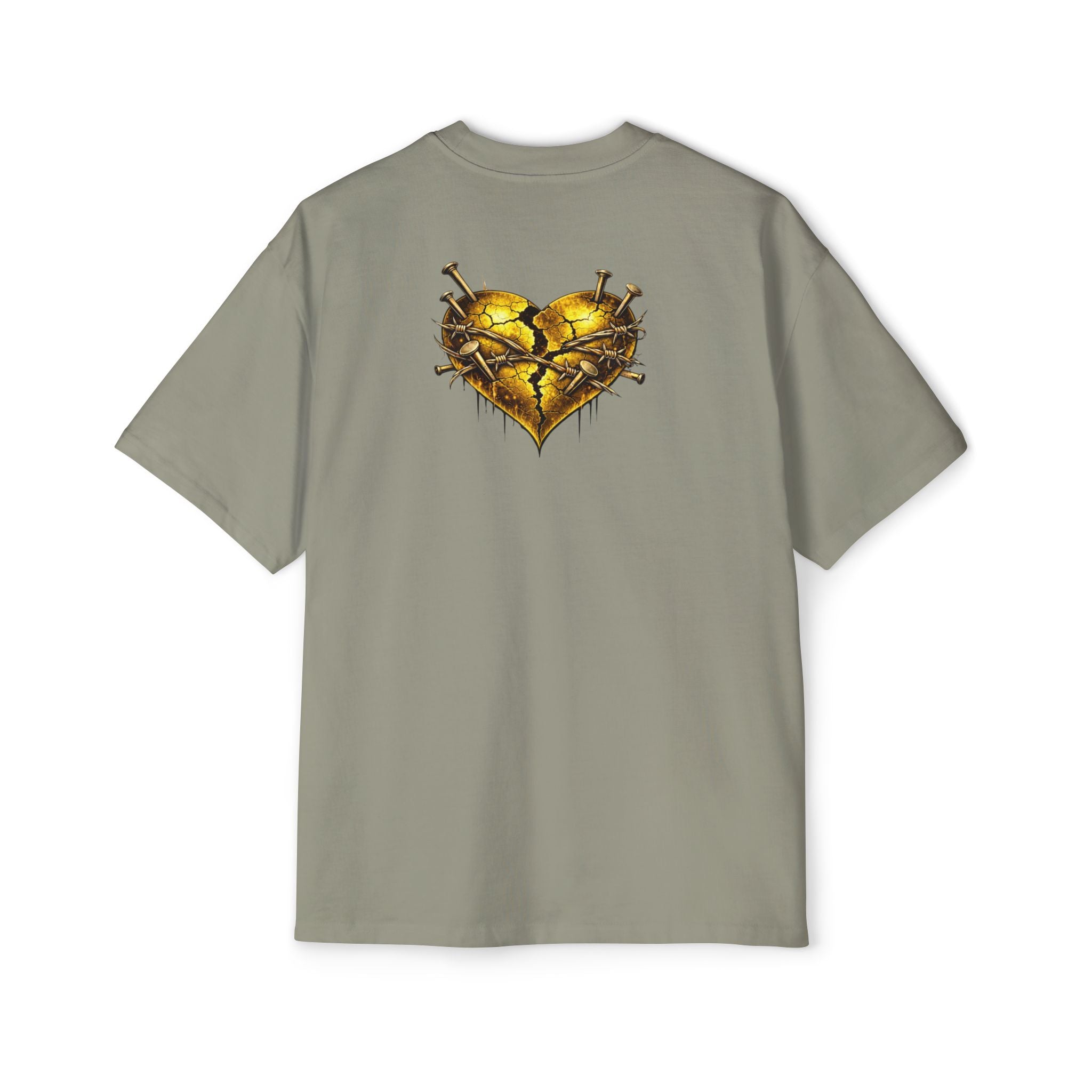 Oversized Discipline Over Emotions Graphic Tee (Gold Heart) Printify