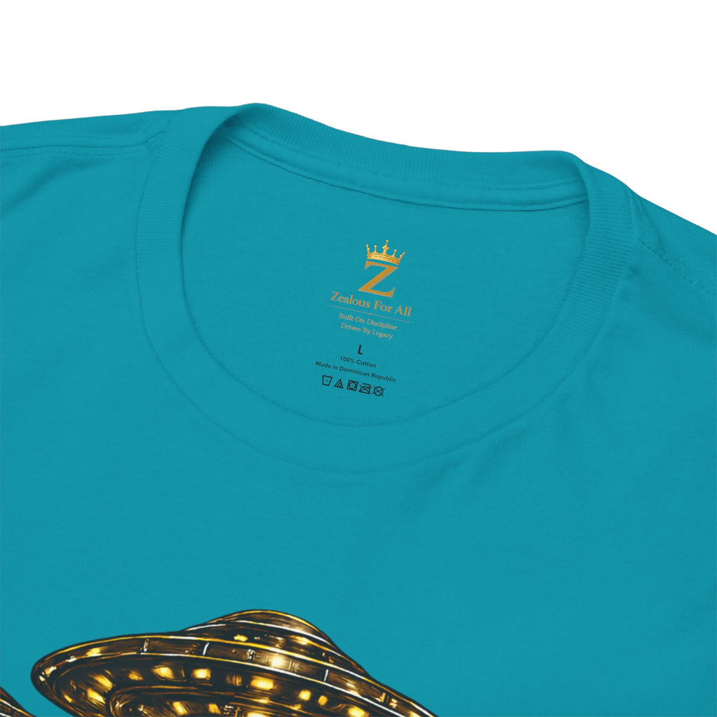 Adult "United. Fly. Organized." Graphic Tee (Gold) Printify
