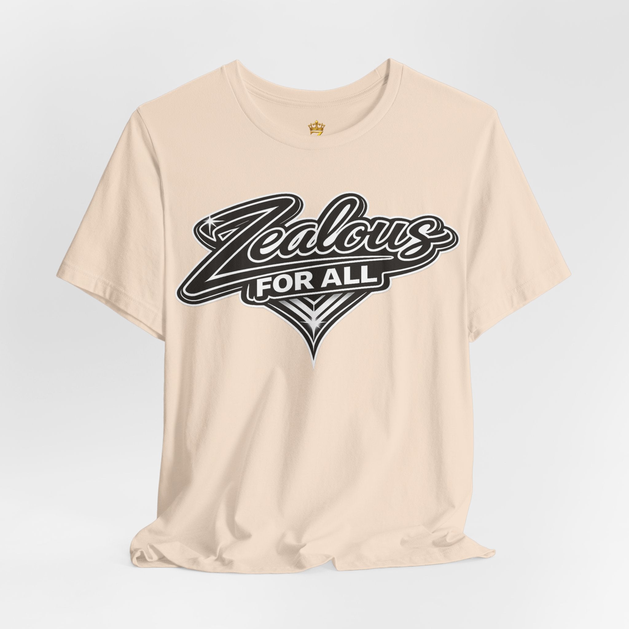 Zealous For All Graphic T-Shirt (Black Logo) Printify