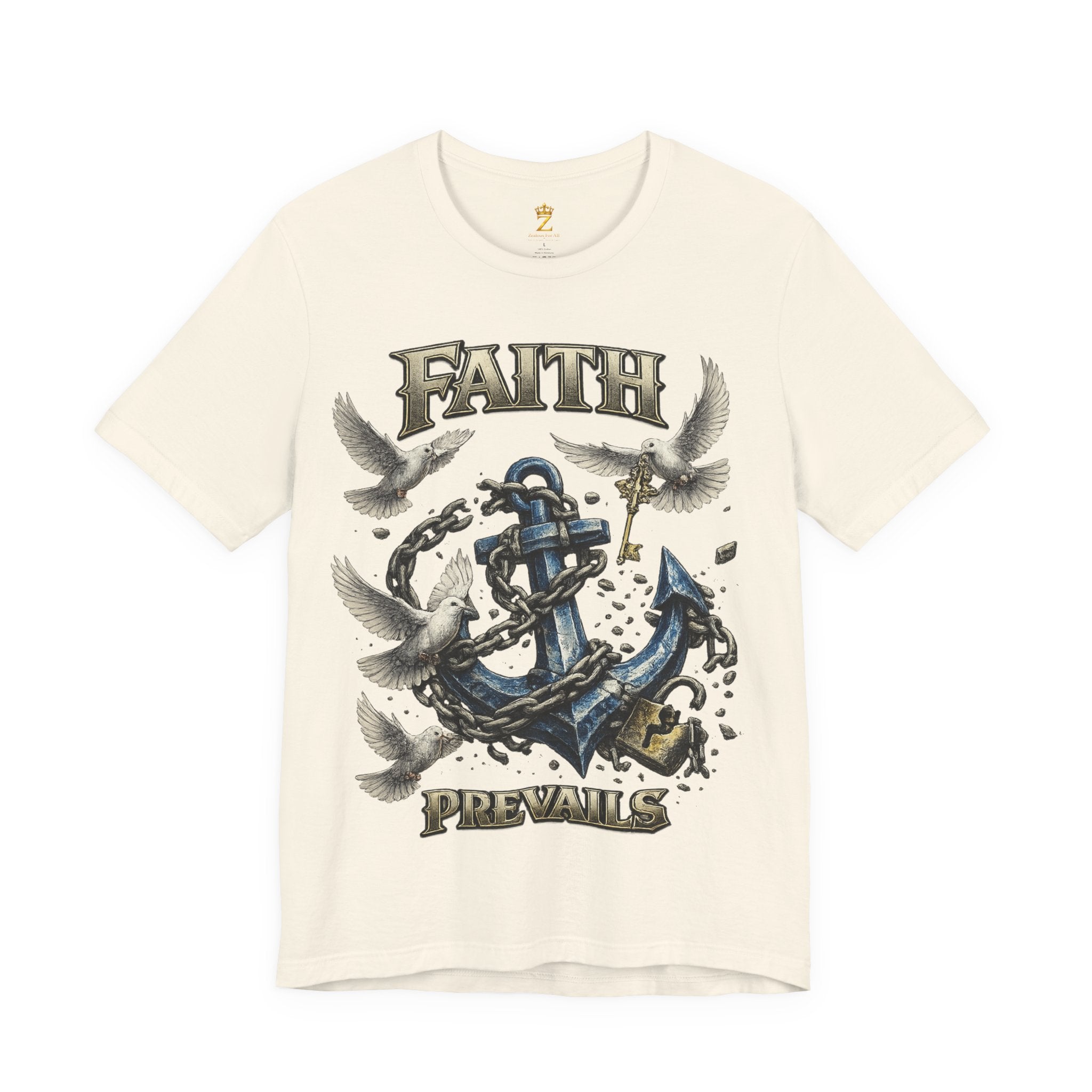 Faith Prevails T‑Shirt (Blue Anchor) Printify