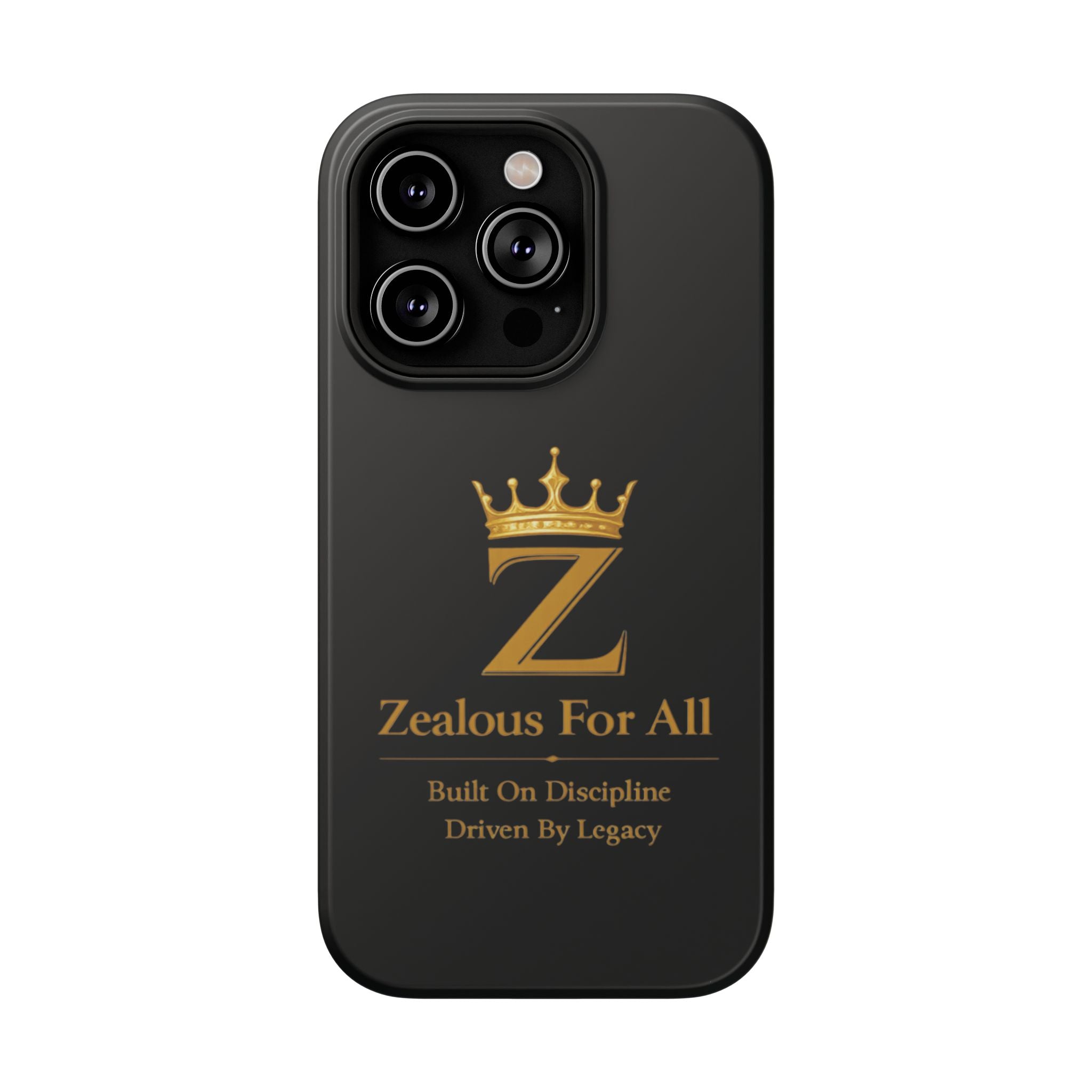 Phone Case — "Zealous For All" Gold Crown Impact-Resistant Case Printify