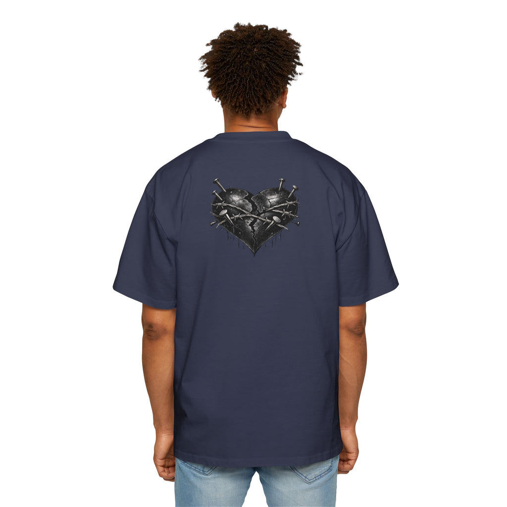 Oversized Discipline Over Emotions Graphic Tee (Black Heart) Printify