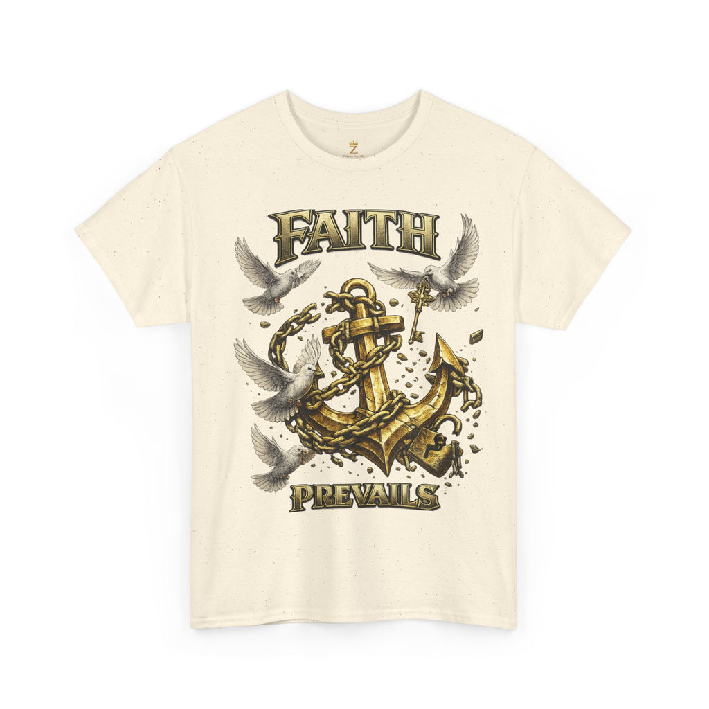 Adult Faith Prevails Anchor T-Shirt (Gold Anchor) Printify