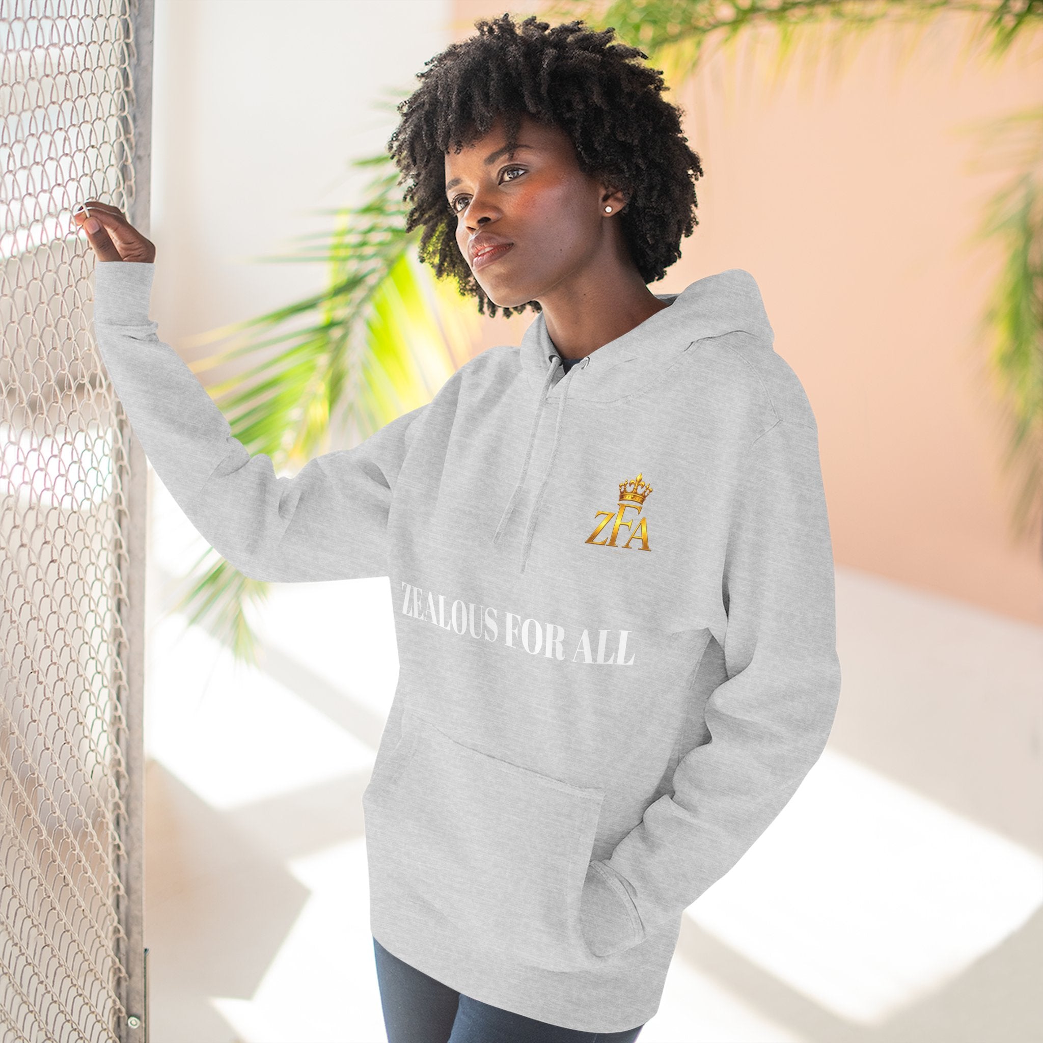 ZFA Premium Hoodie (White Words) Printify