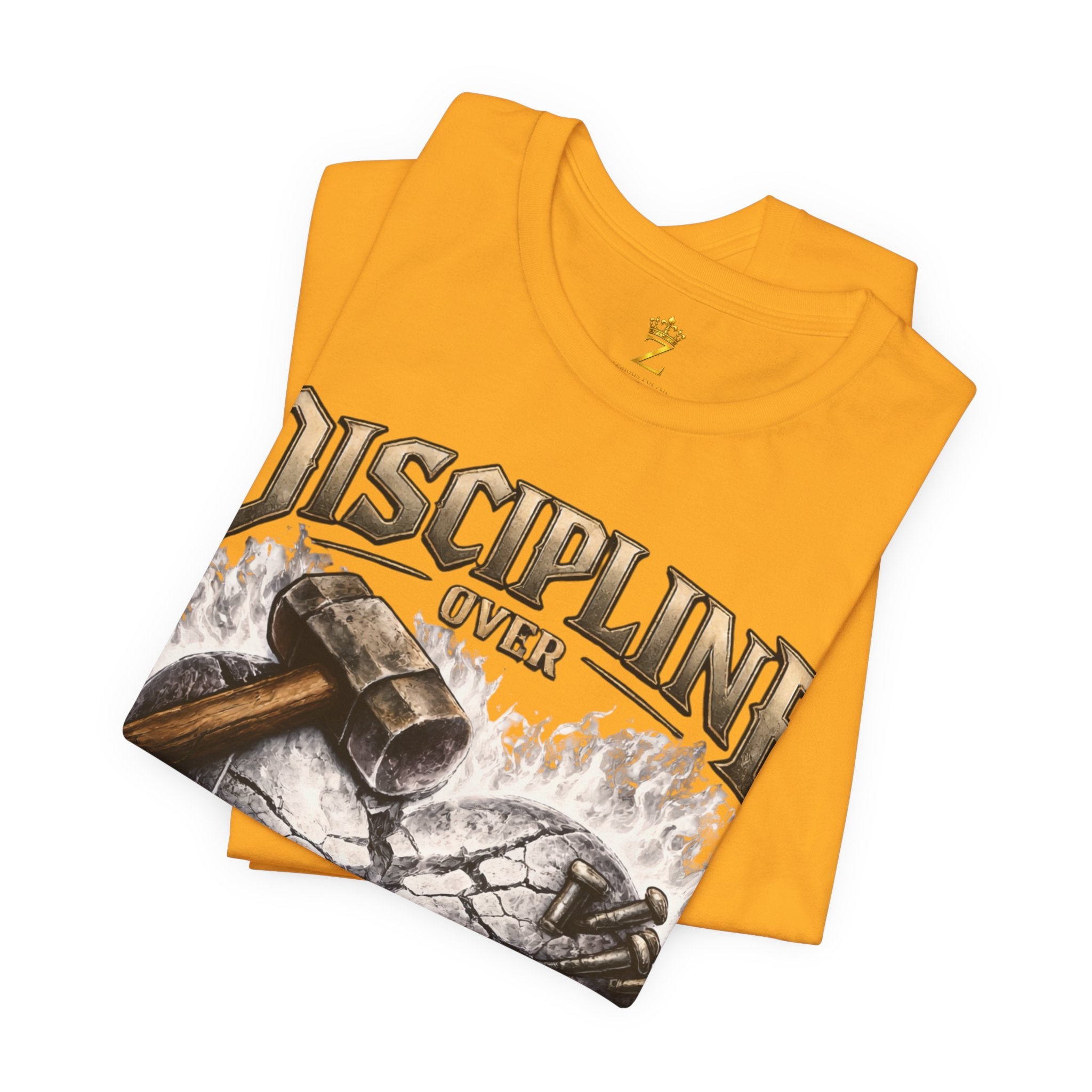 Discipline Over Emotions Premium Graphic T-Shirt (White Heart) Printify