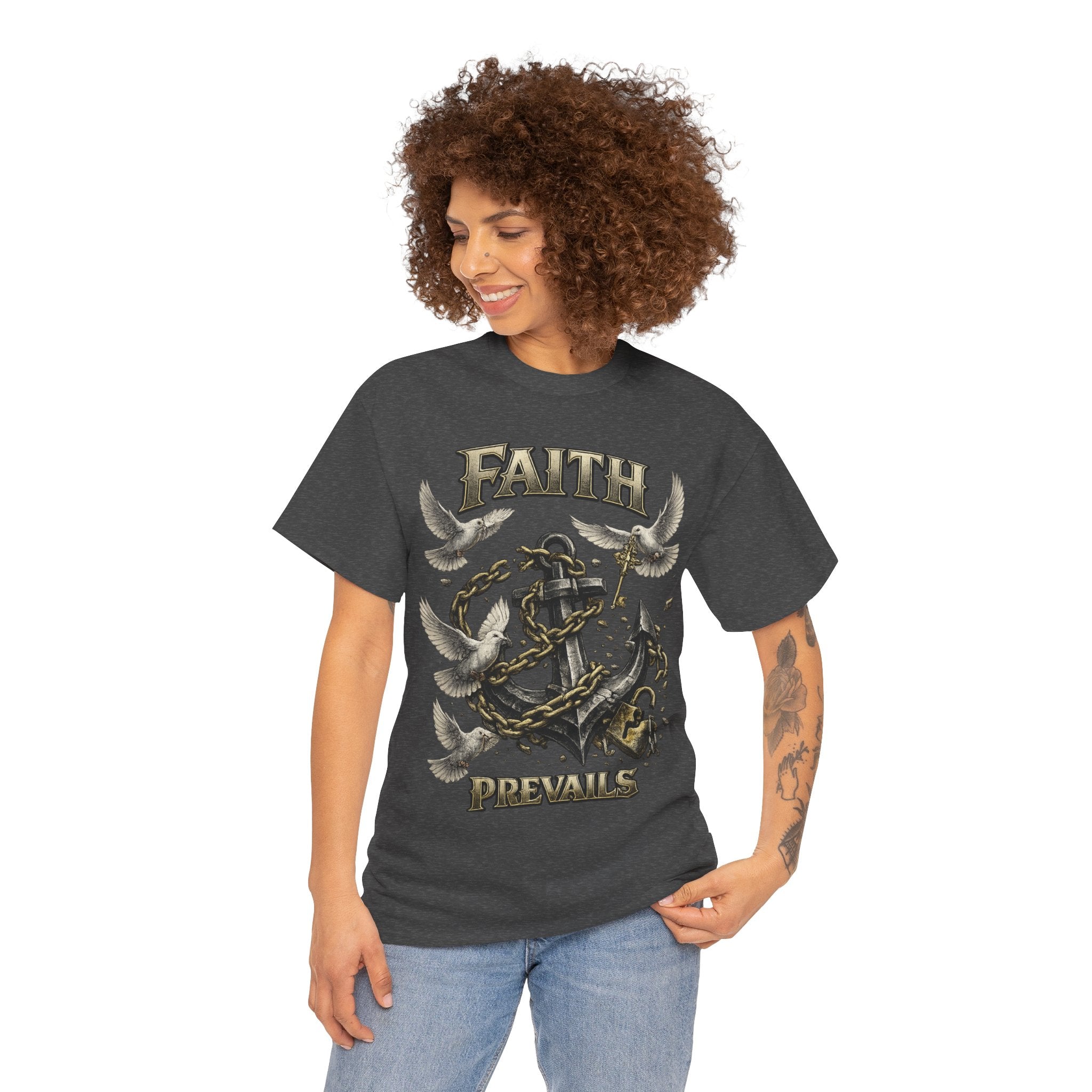 Adult Faith Prevails T‑Shirt (Black Anchor) Printify