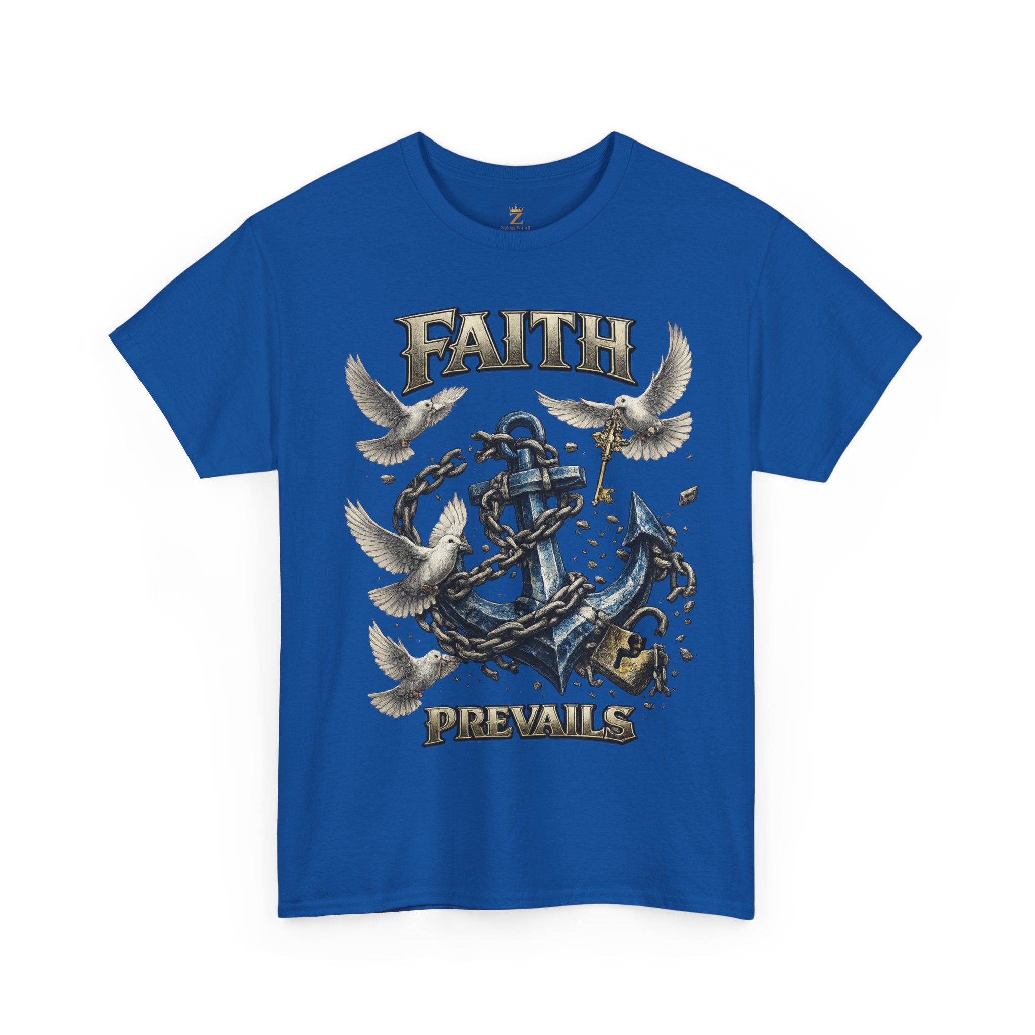 Adult Faith Prevails T‑Shirt (Blue Anchor) Printify