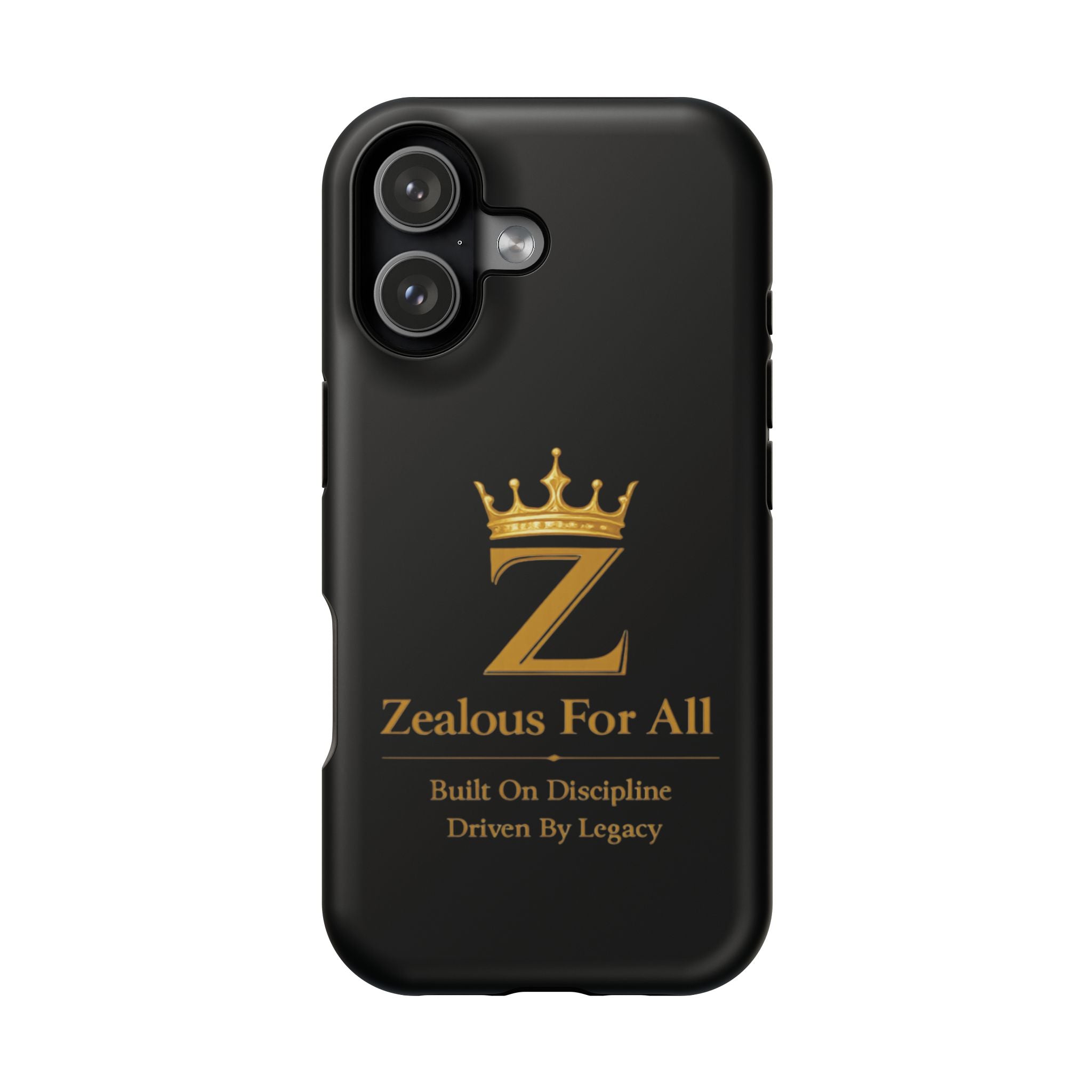 Phone Case — "Zealous For All" Gold Crown Impact-Resistant Case Printify