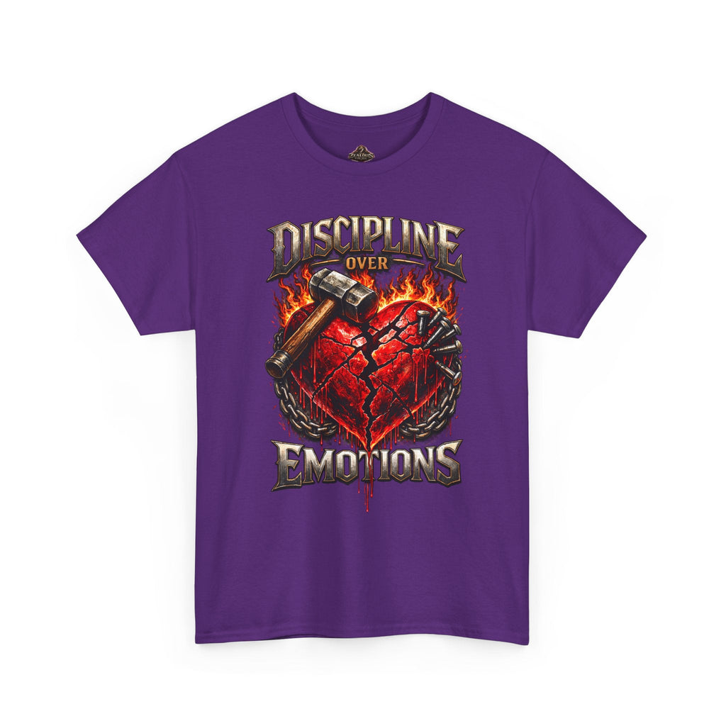 Discipline Over Emotions Graphic T-Shirt (Red Heart) Printify