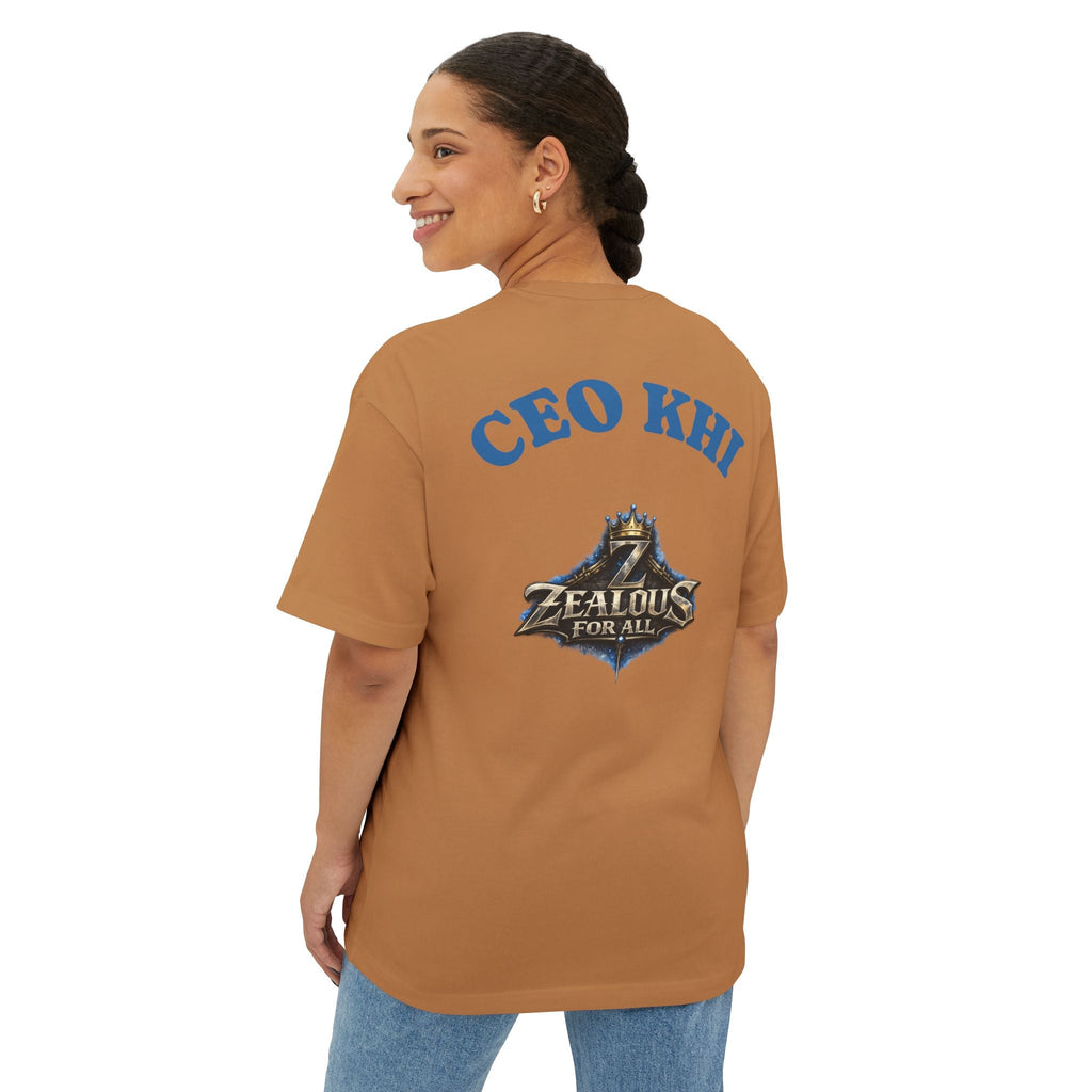 CEO KHI EDITION *Oversized* Discipline Over Emotions Graphic T-Shirt (Blue Heart) Printify