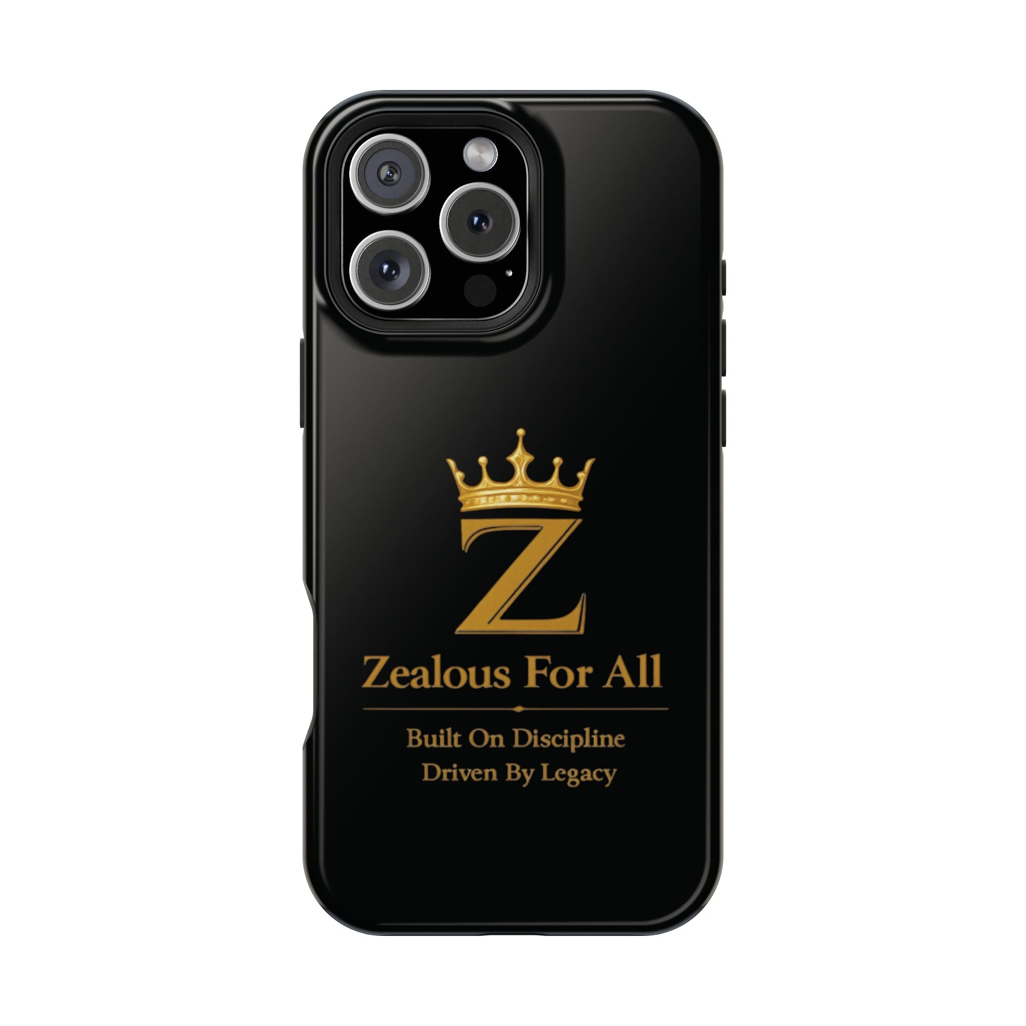 Phone Case — "Zealous For All" Gold Crown Impact-Resistant Case Printify