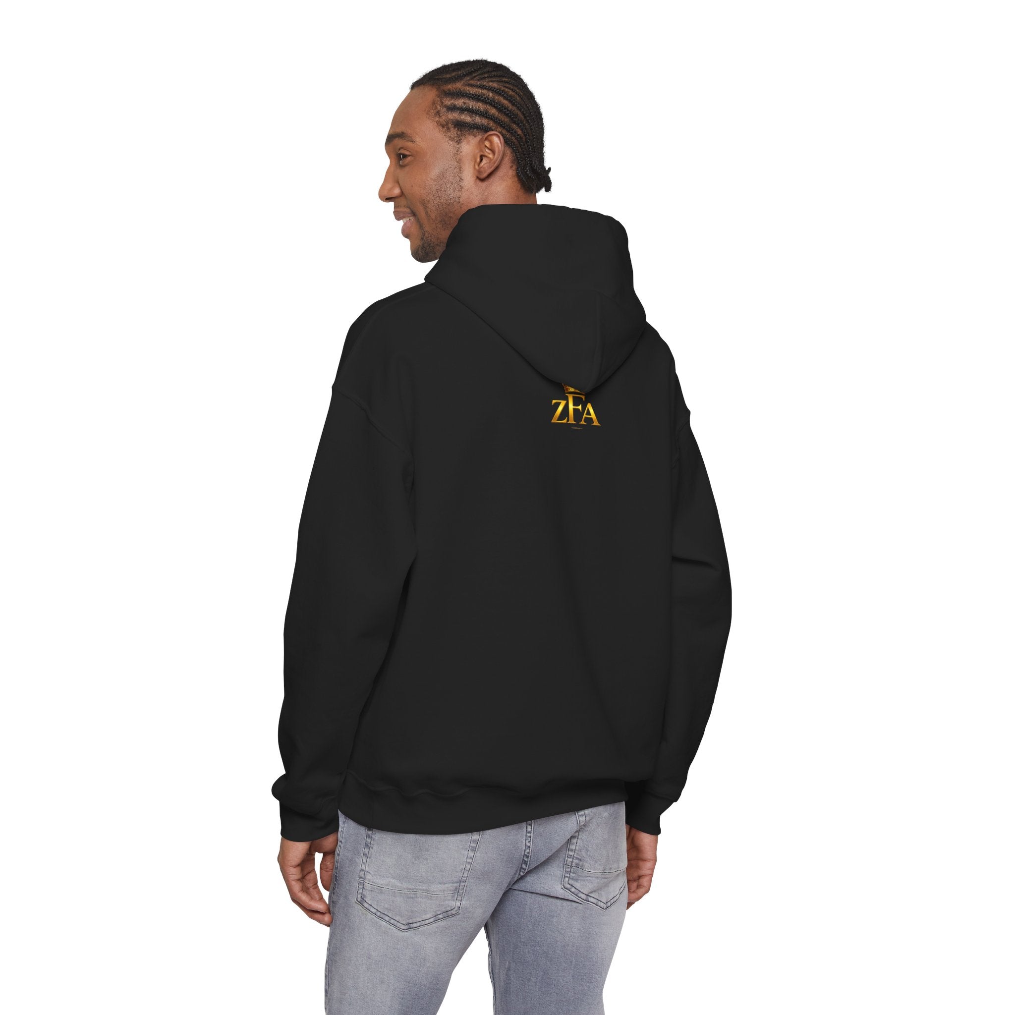 Zealous For All Hoodie — Gold Logo Printify