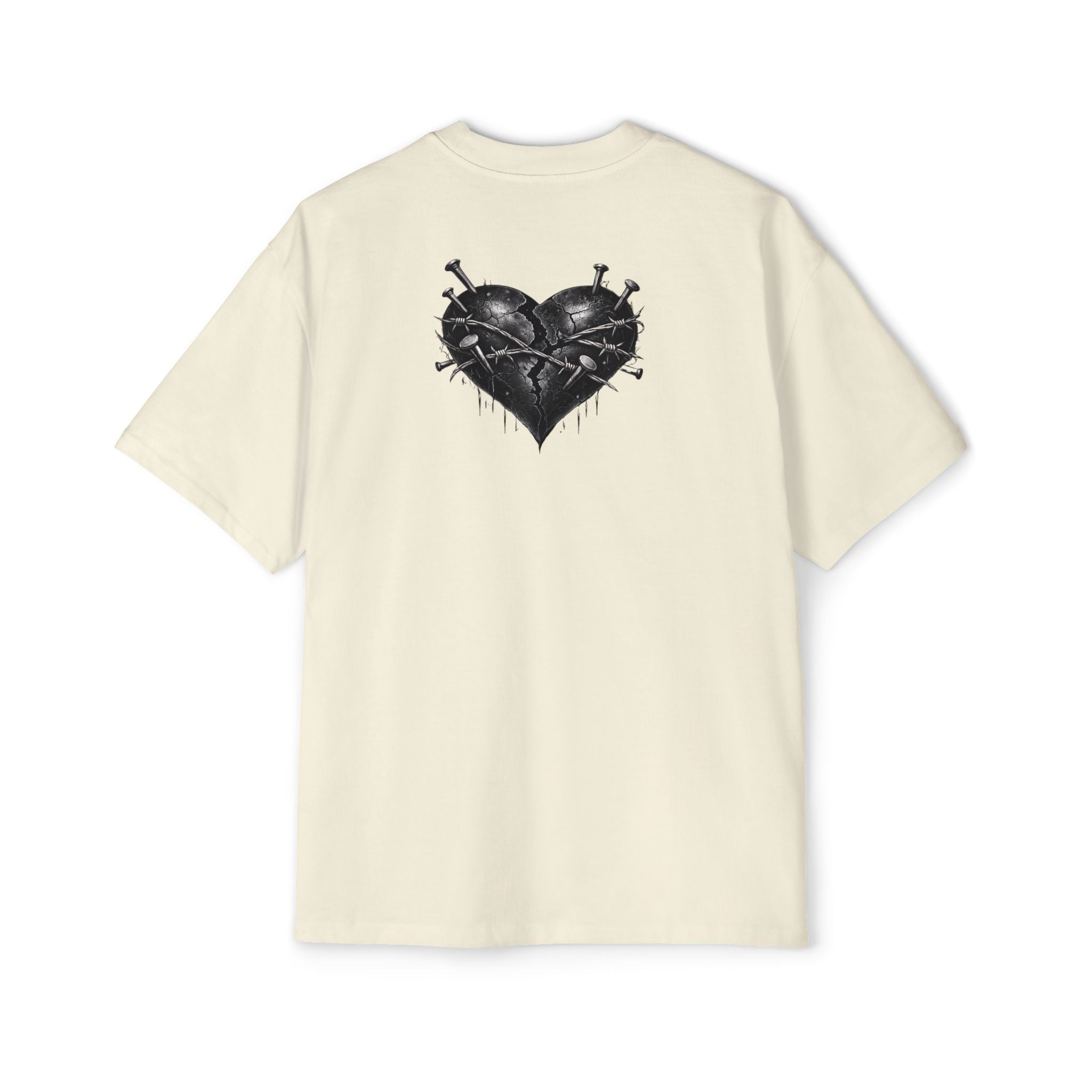 Oversized Discipline Over Emotions Graphic Tee (Black Heart) Printify