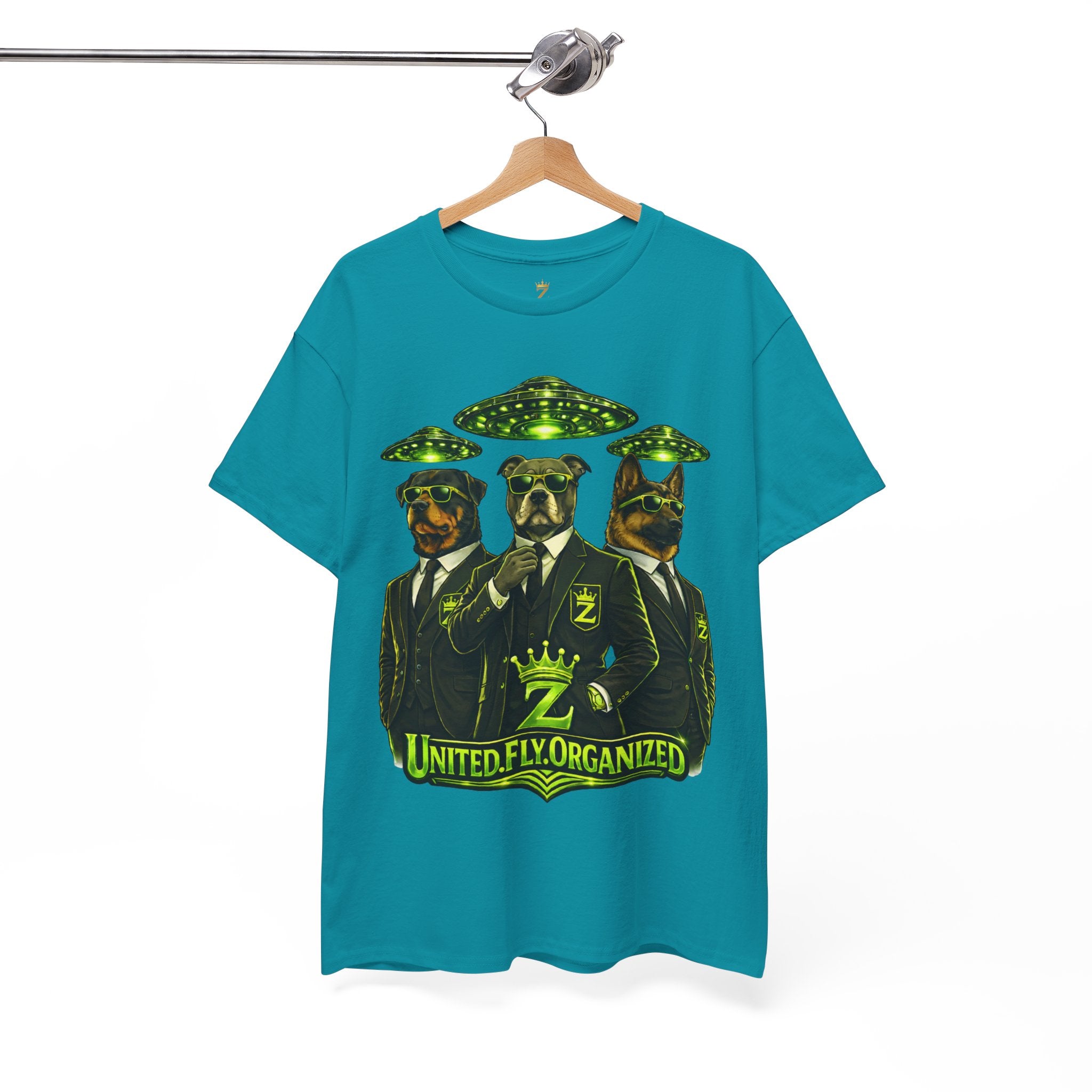 Adult "United. Fly. Organized." Graphic Tee (Lime Green) Printify