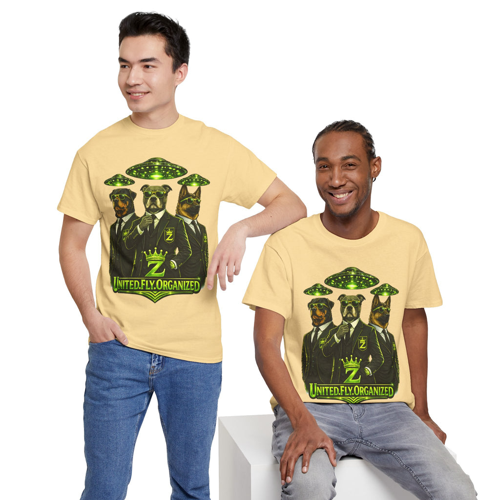 Adult "United. Fly. Organized." Graphic Tee (Lime Green) Printify