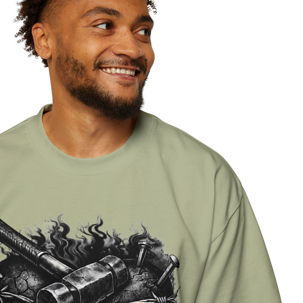 Oversized Discipline Over Emotions Graphic Tee (Black Heart) Printify