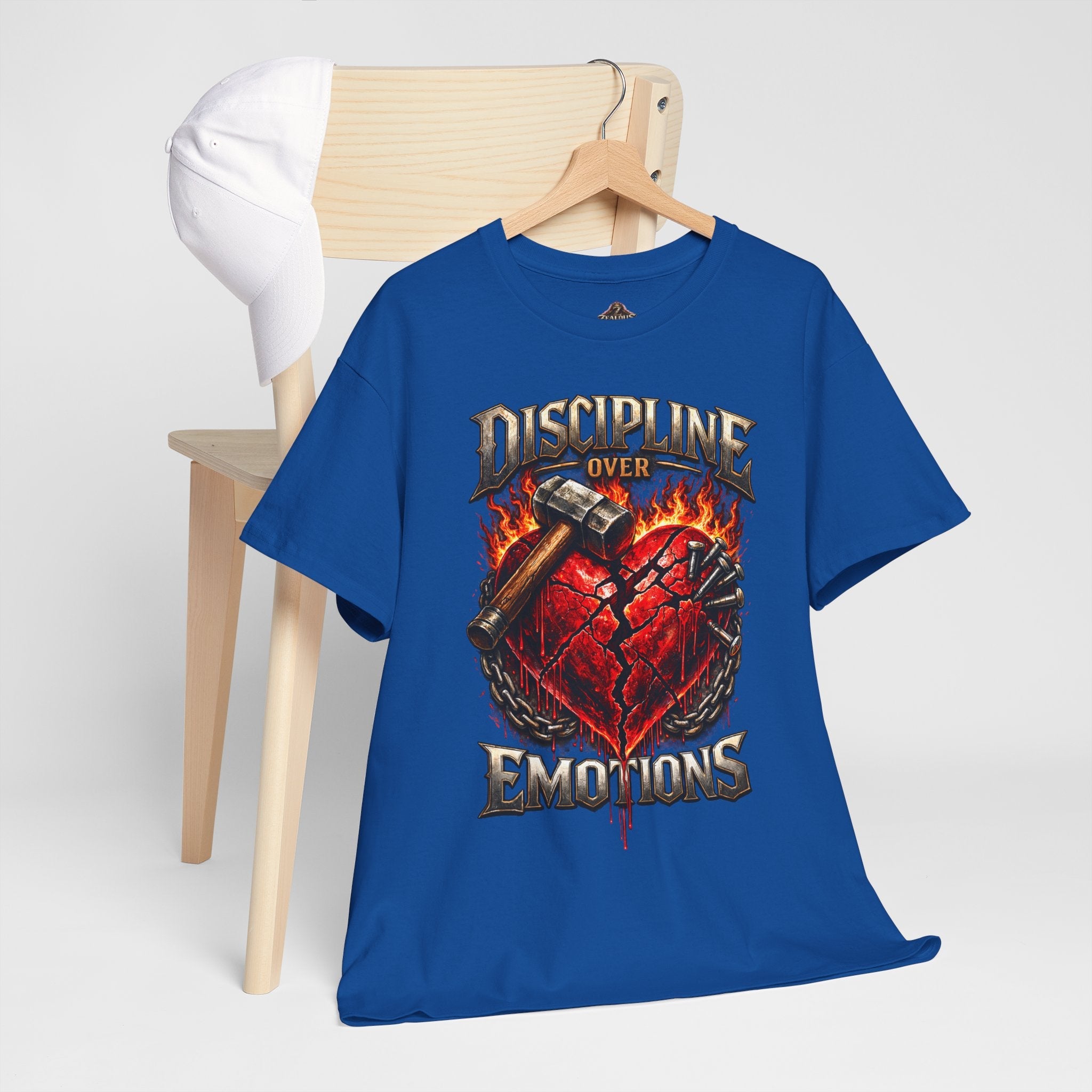 Discipline Over Emotions Graphic T-Shirt (Red Heart) Printify