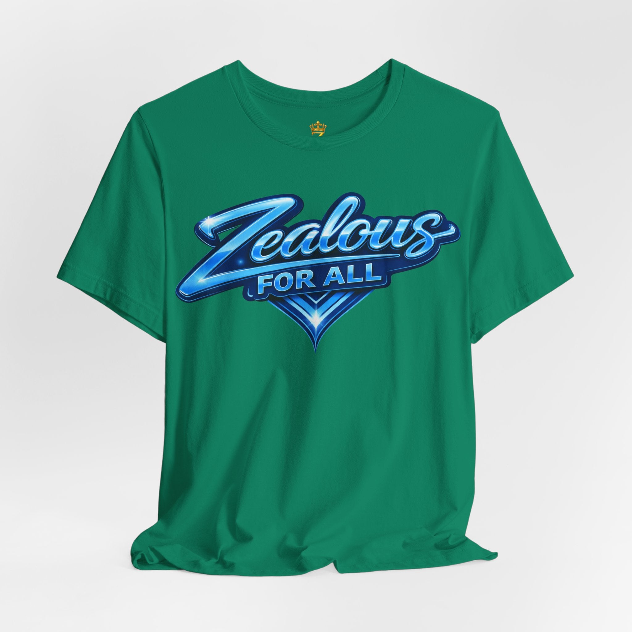 Zealous For All Graphic T-Shirt (Blue Logo) Printify