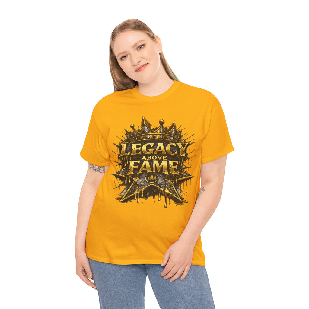 Adult Legacy Above Fame Graphic T-Shirt (Gold Drip) - Zealous For All