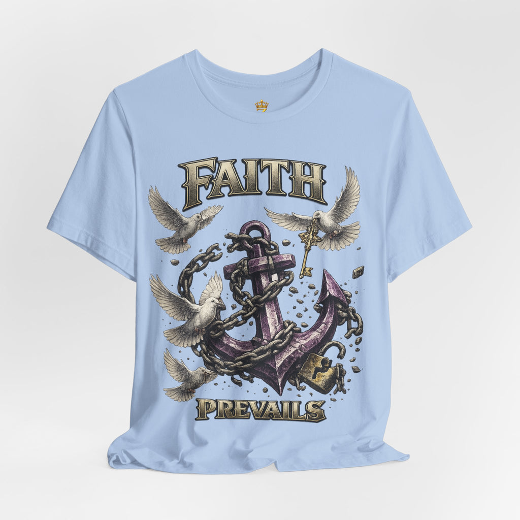 Faith Prevails T‑Shirt (Purple Anchor) Printify