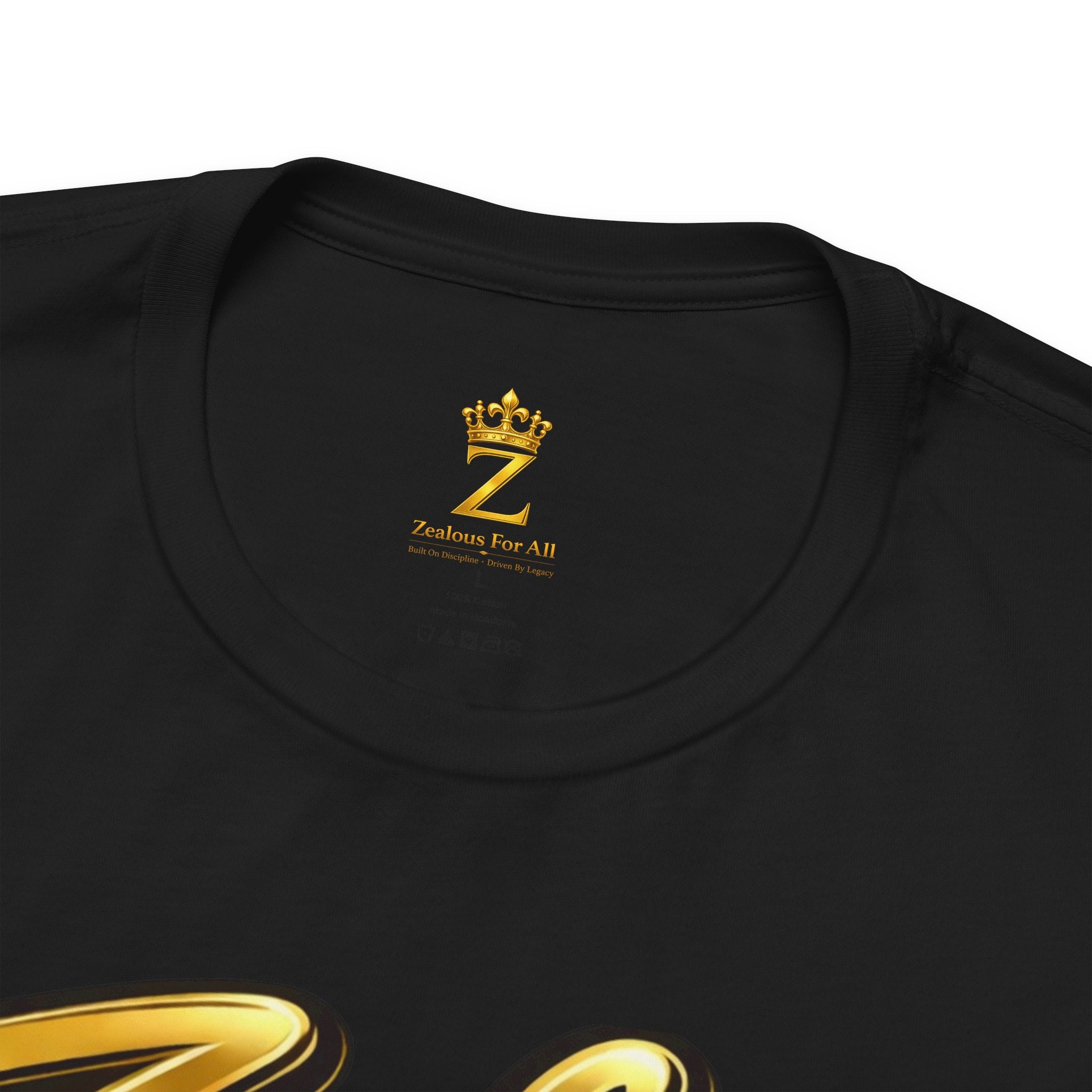 Zealous For All Graphic T-Shirt (Gold Logo) Printify