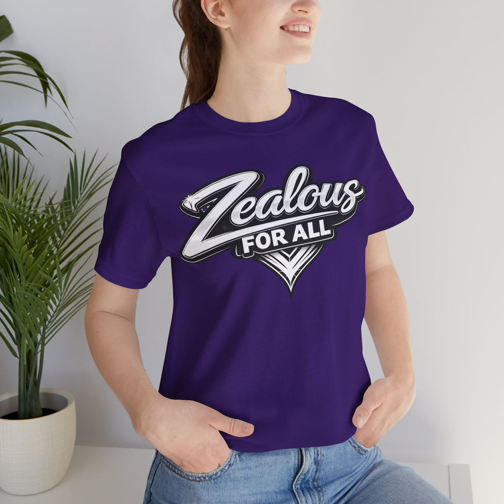Zealous For All Graphic T-Shirt (White Logo) Printify