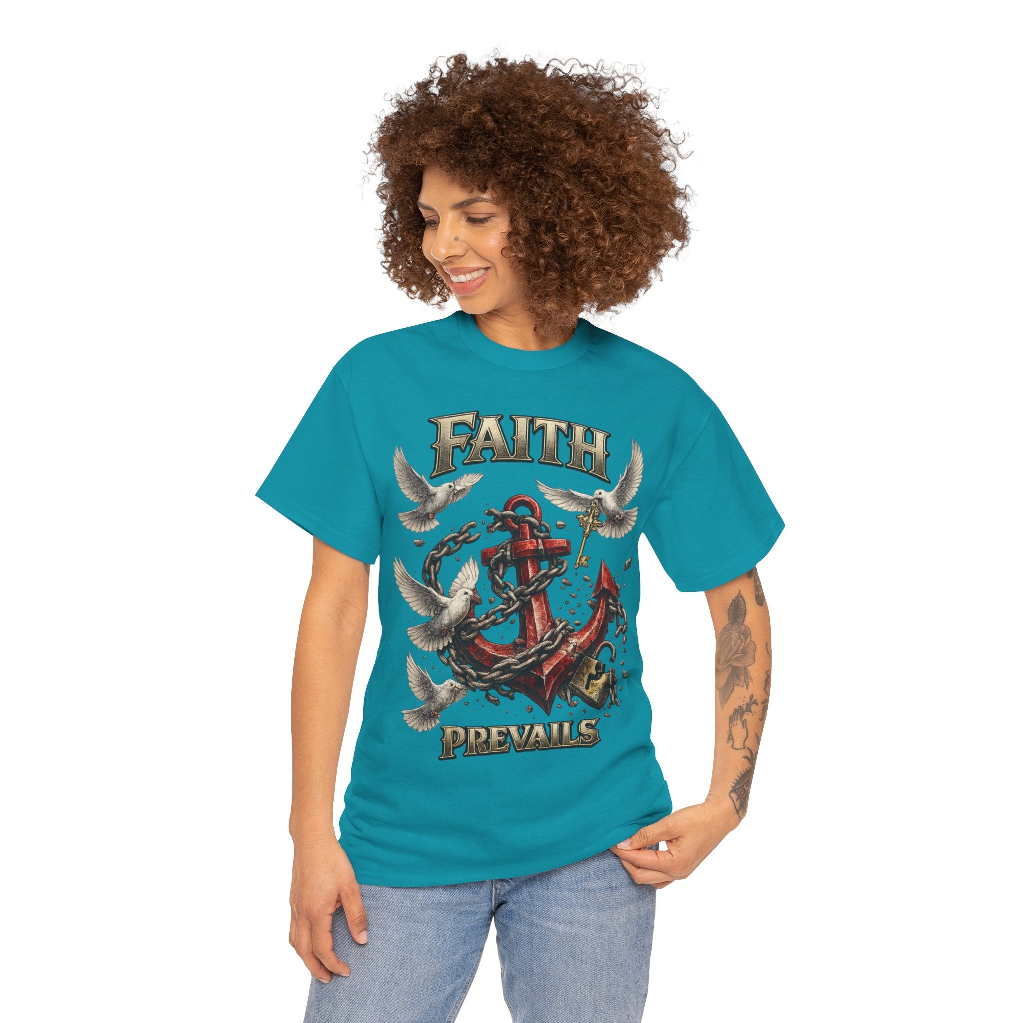 Adult Faith Prevails T‑Shirt (Red Anchor) Printify