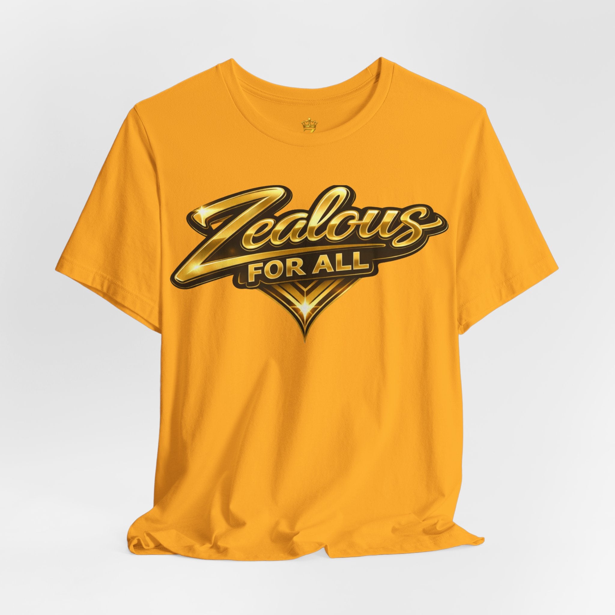 Zealous For All Graphic T-Shirt (Gold Logo) Printify