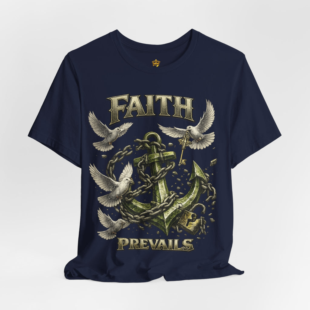 Faith Prevails T‑Shirt (Green Anchor) Printify