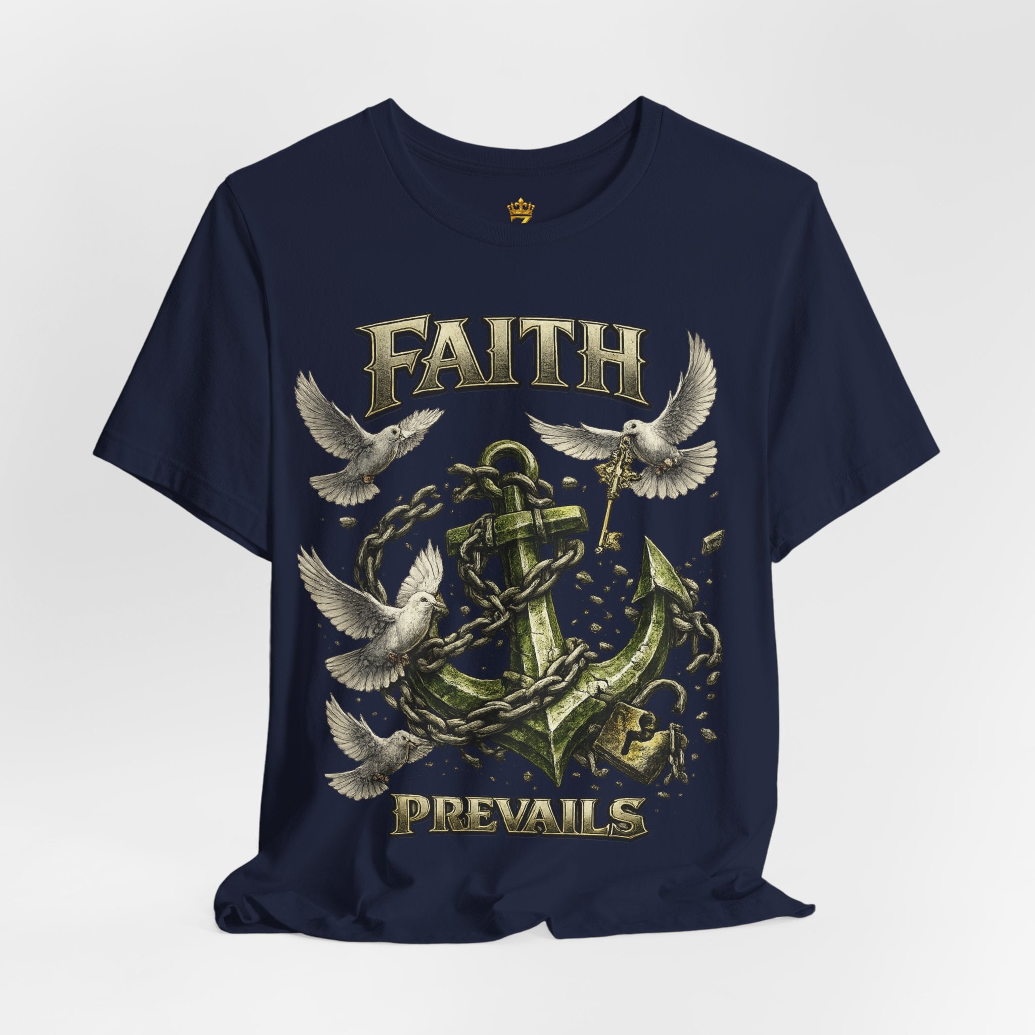 Faith Prevails T‑Shirt (Green Anchor) Printify
