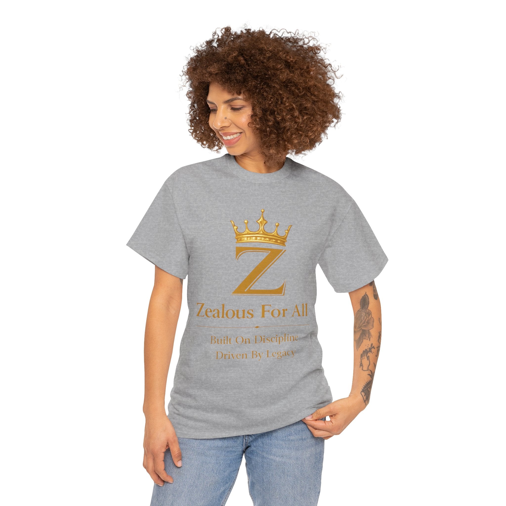 Unisex Zealous For All T-Shirt (Gold Logo (with Back logo) T-shirt) Printify