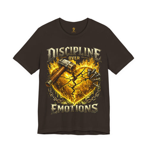 Discipline Over Emotions Premium Graphic T-Shirt (Gold Heart) Printify