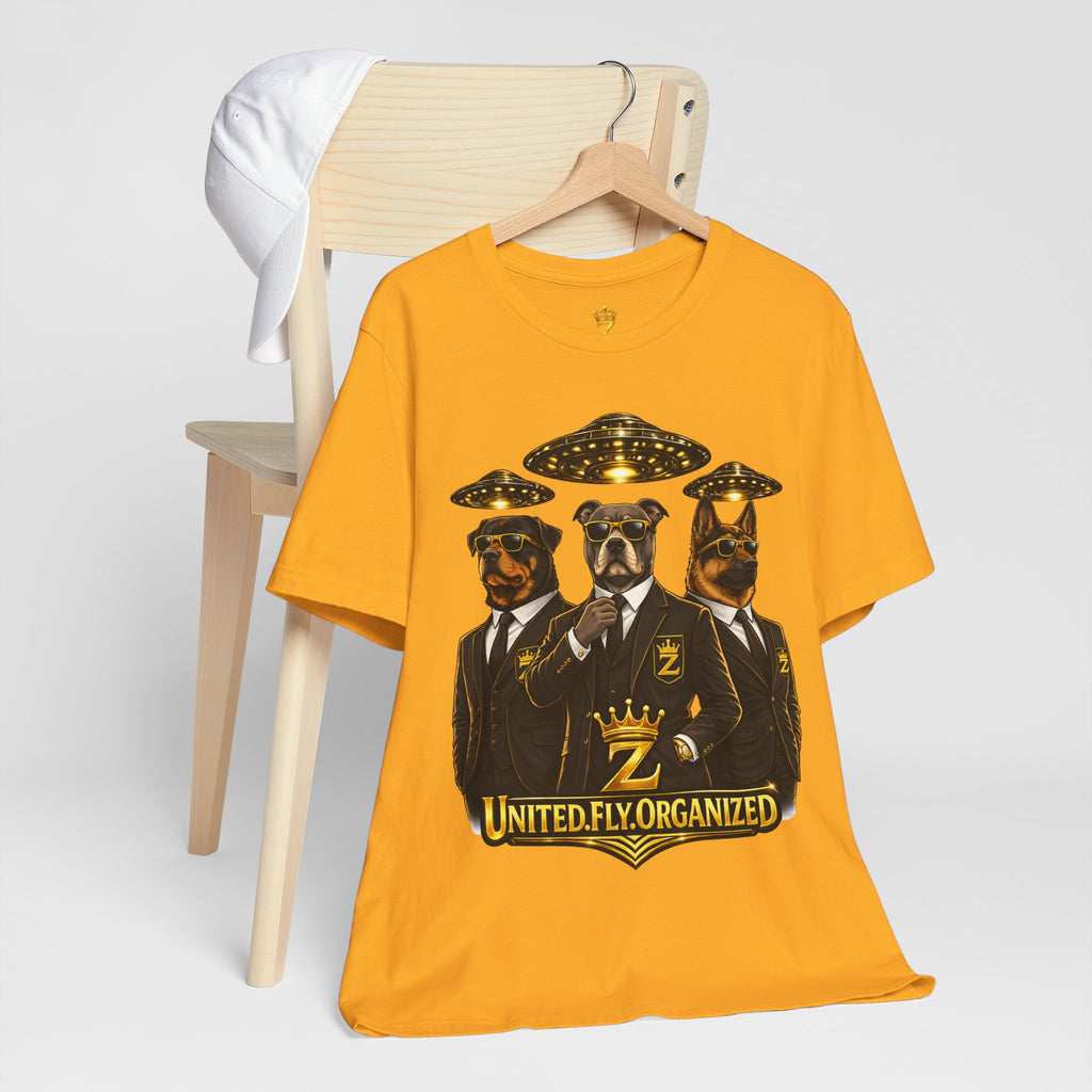 COMING SOON... United. Fly. Organized. Graphic Tee (Gold) Printify