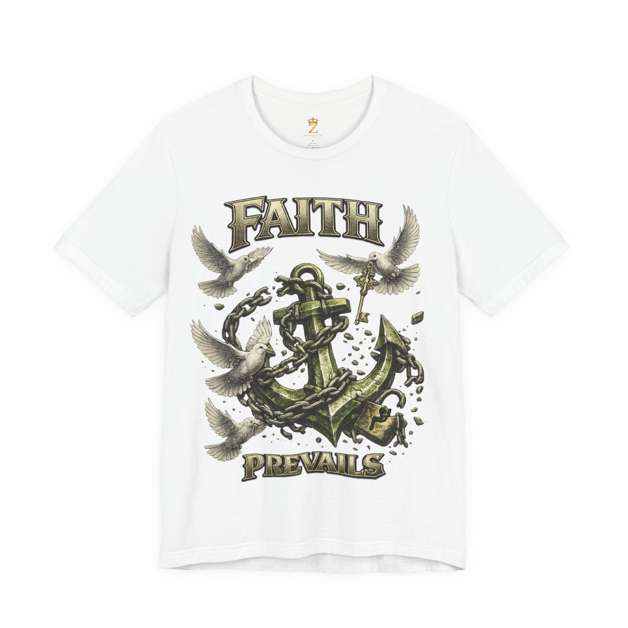 Faith Prevails T‑Shirt (Green Anchor) Printify