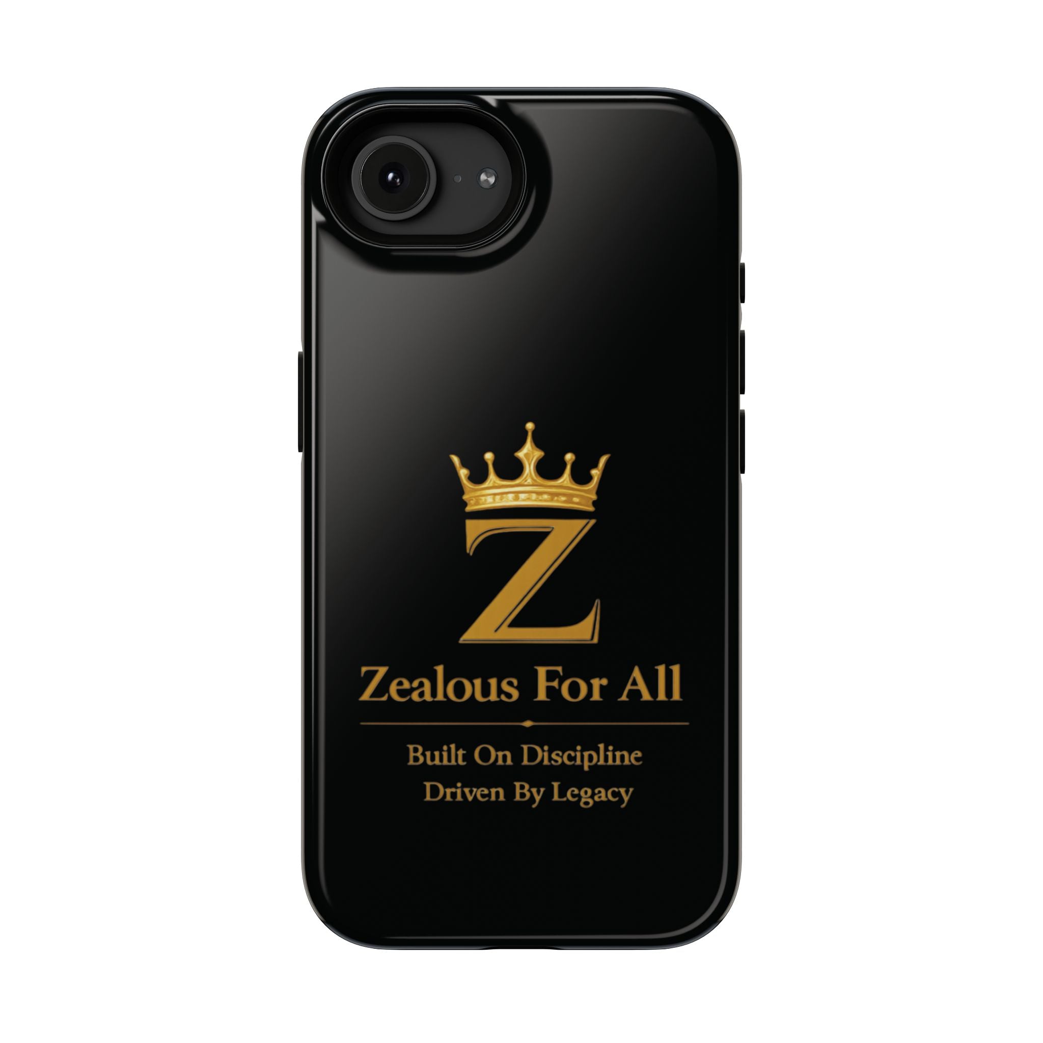Phone Case — "Zealous For All" Gold Crown Impact-Resistant Case Printify
