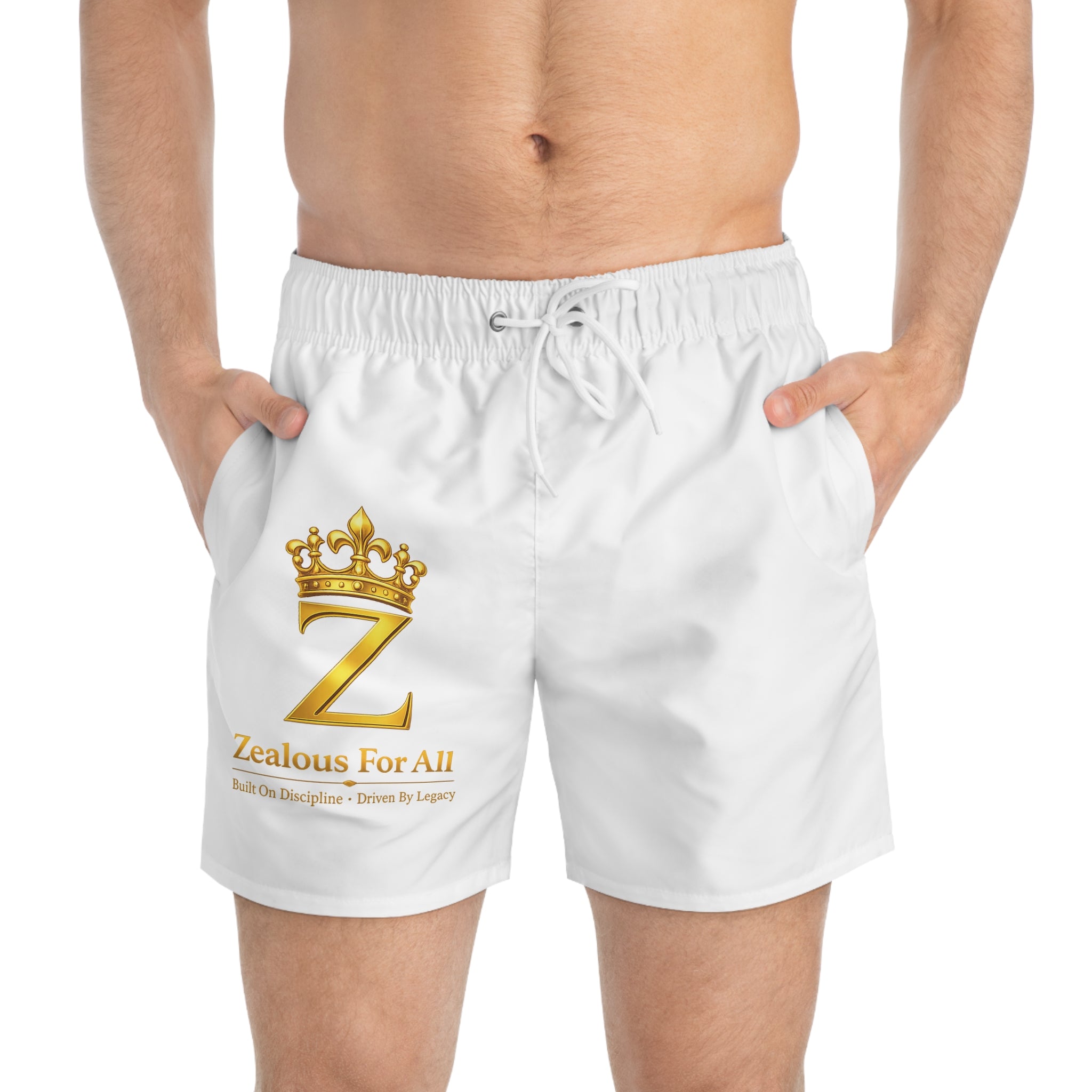 ZFA Swim Trunks (Above Knee) (White)
