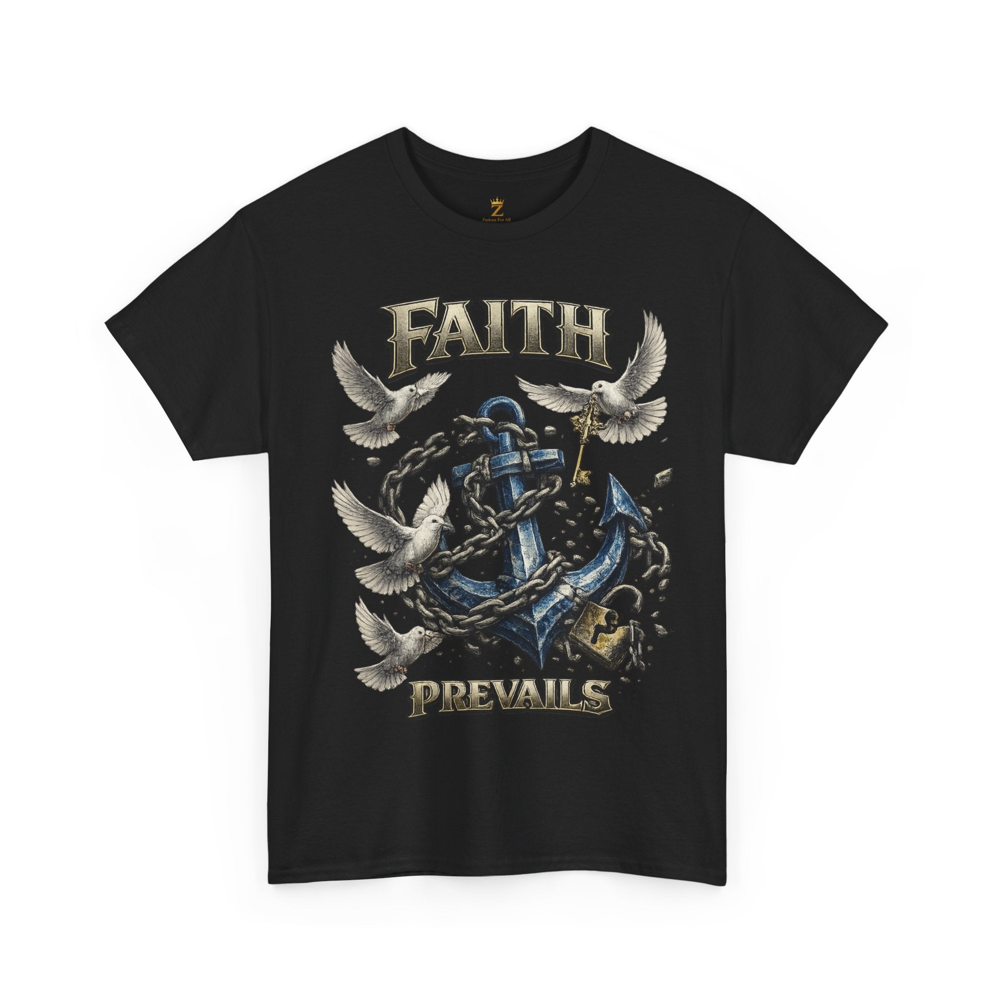 Adult Faith Prevails T‑Shirt (Blue Anchor) Printify