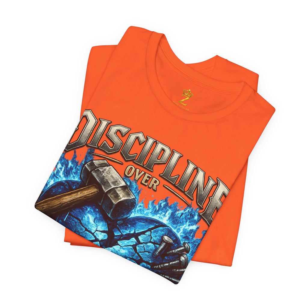 Discipline Over Emotions Premium Graphic T-Shirt (Blue Heart) Printify