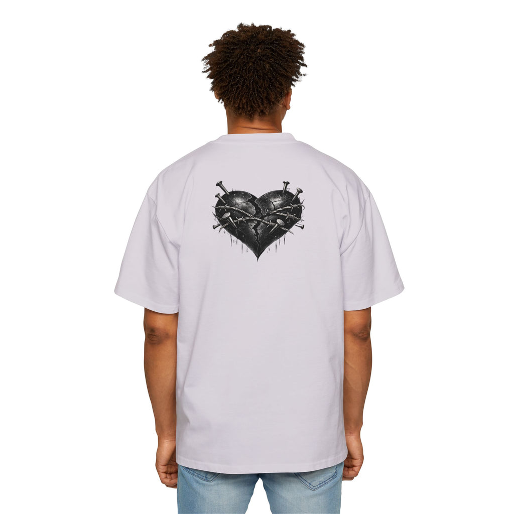 Oversized Discipline Over Emotions Graphic Tee (Black Heart) Printify
