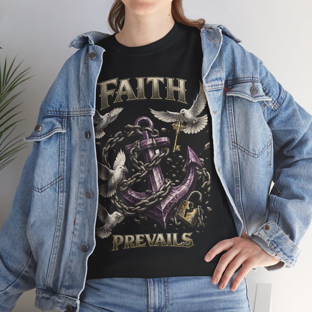 Adult Faith Prevails T‑Shirt (Purple Anchor) Printify