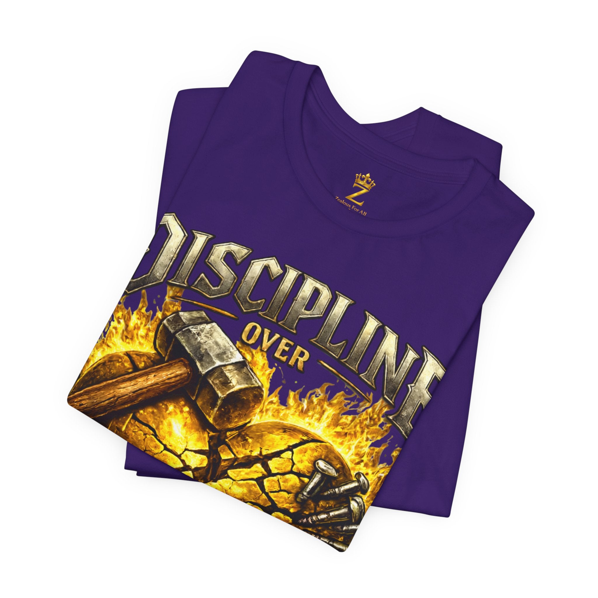 Discipline Over Emotions Premium Graphic T-Shirt (Gold Heart) Printify