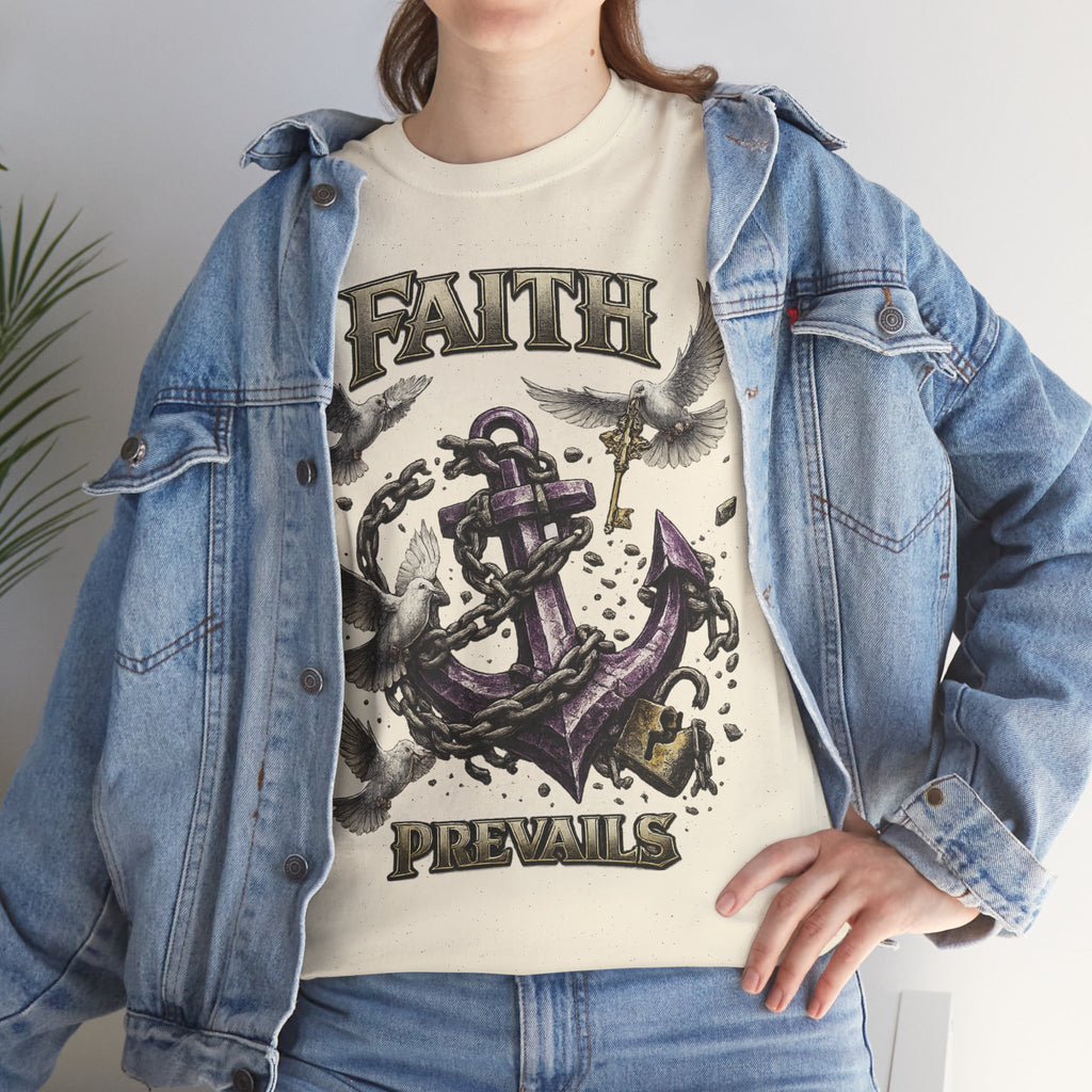 Adult Faith Prevails T‑Shirt (Purple Anchor) Printify