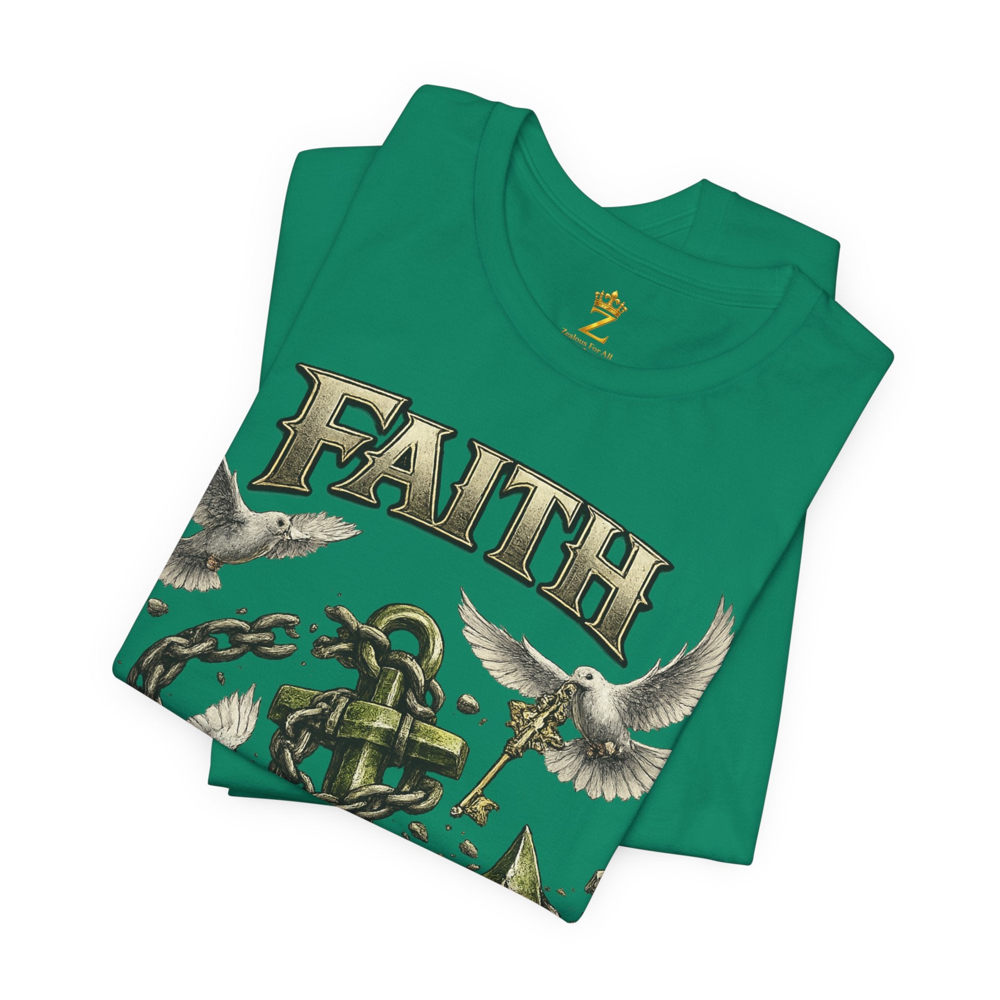 Faith Prevails T‑Shirt (Green Anchor) Printify